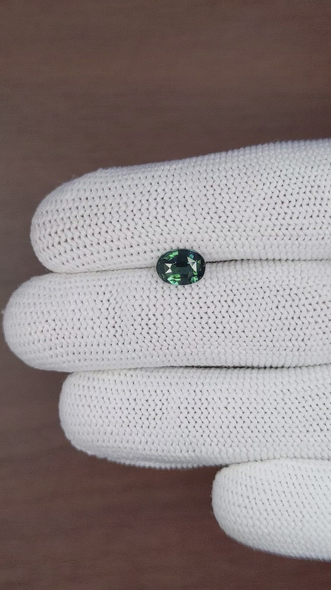 1.58 Ct. Bluish Green Sapphire from Madagascar Size Video