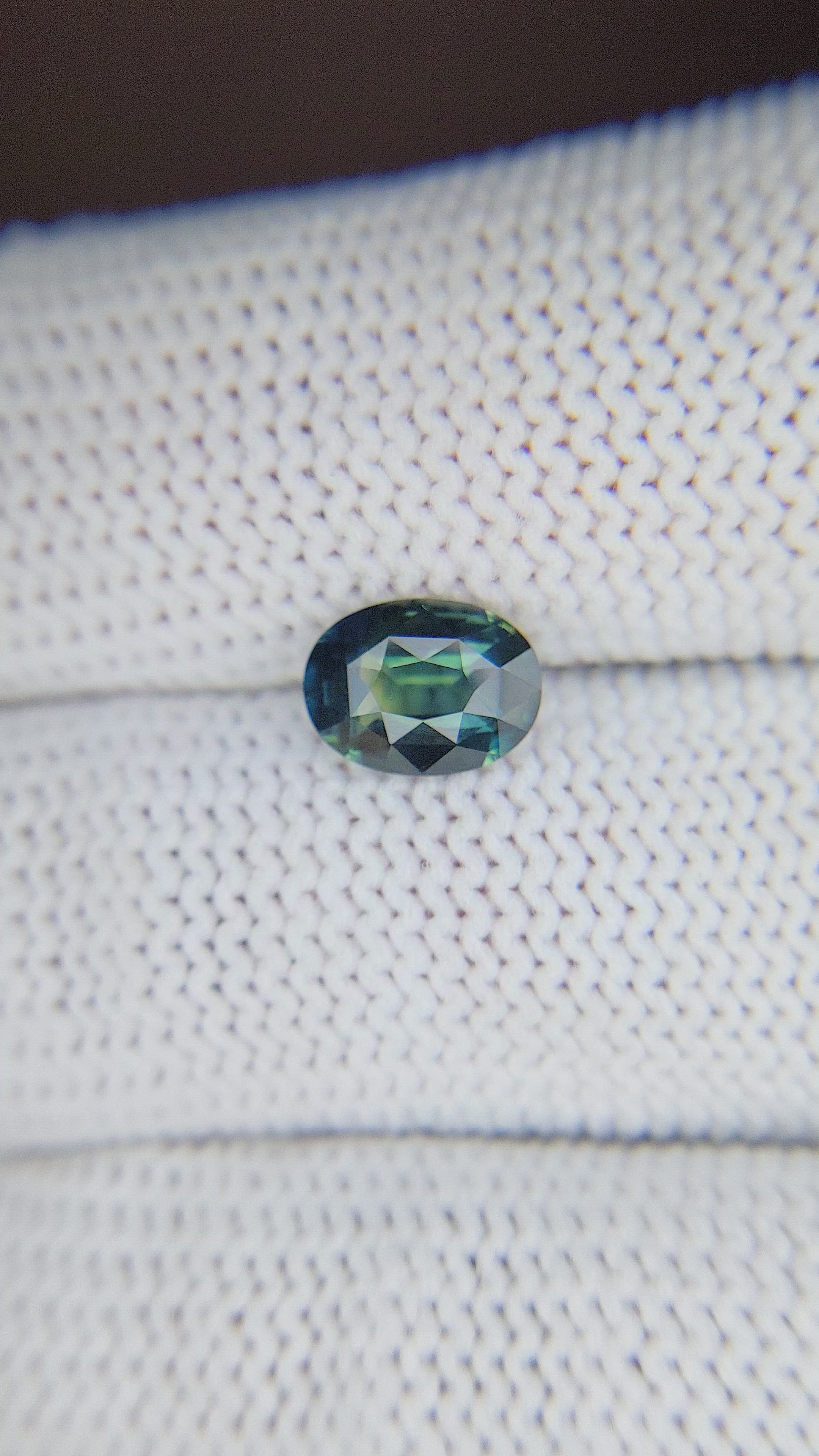 1.58 Ct. Bluish Green Sapphire from Madagascar Size Video