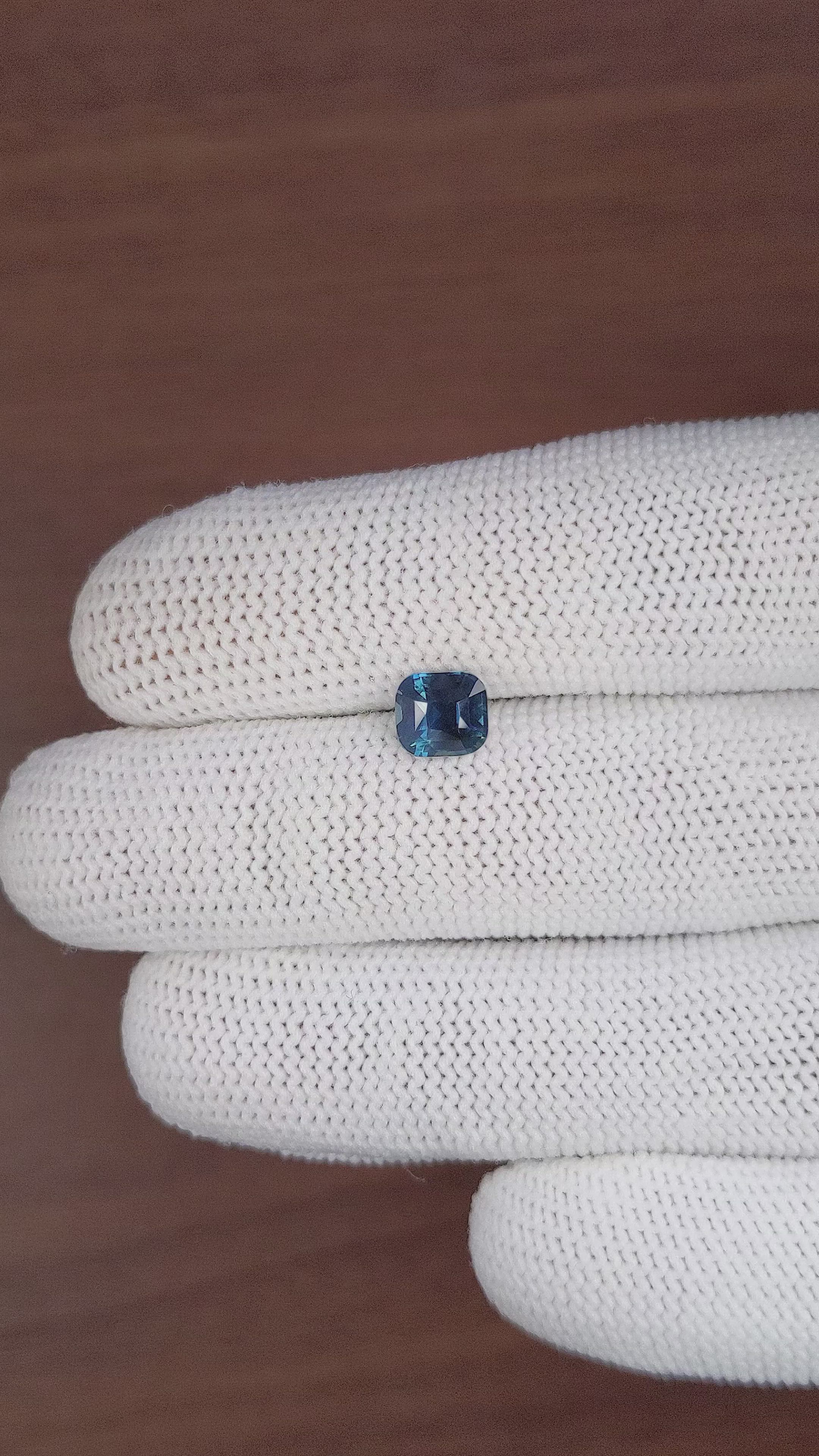 1.59 Ct. Greenish Blue Sapphire from Madagascar Size Video