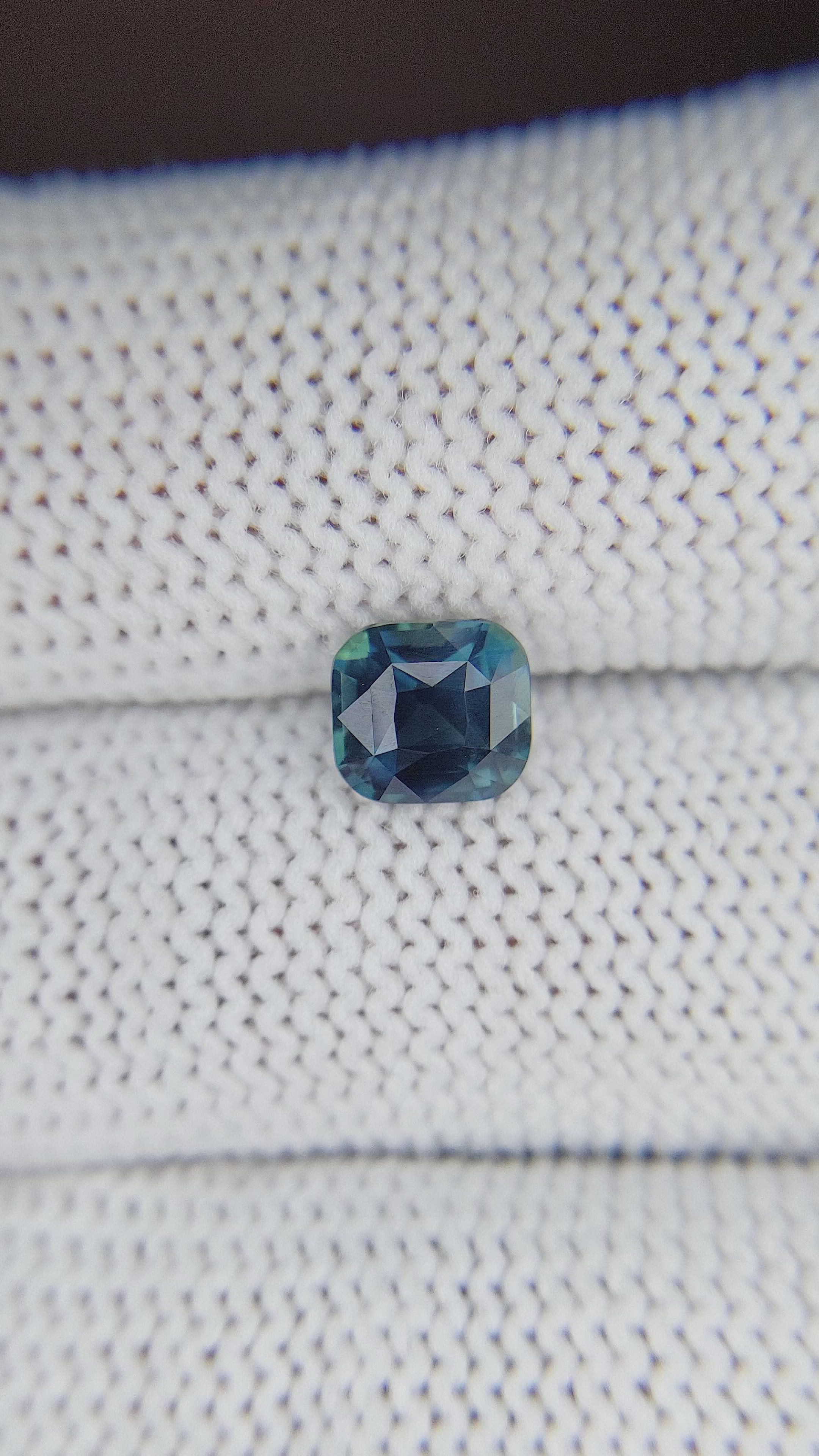1.59 Ct. Greenish Blue Sapphire from Madagascar Size Video