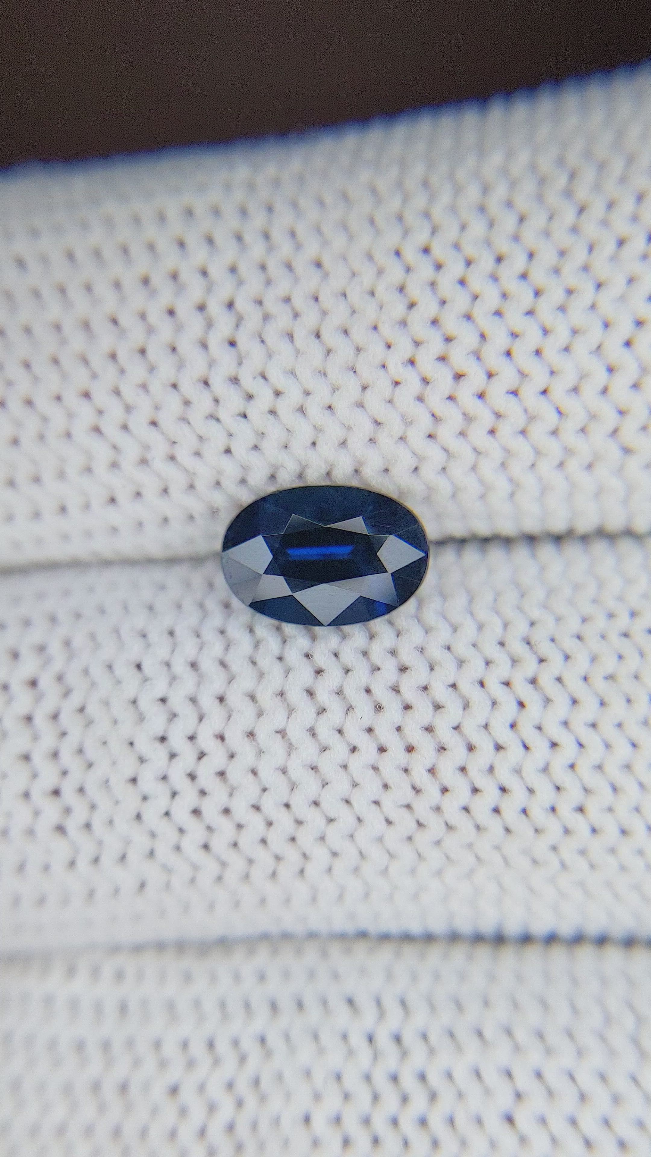 1.65 Ct. Blue Sapphire from Madagascar Size Video