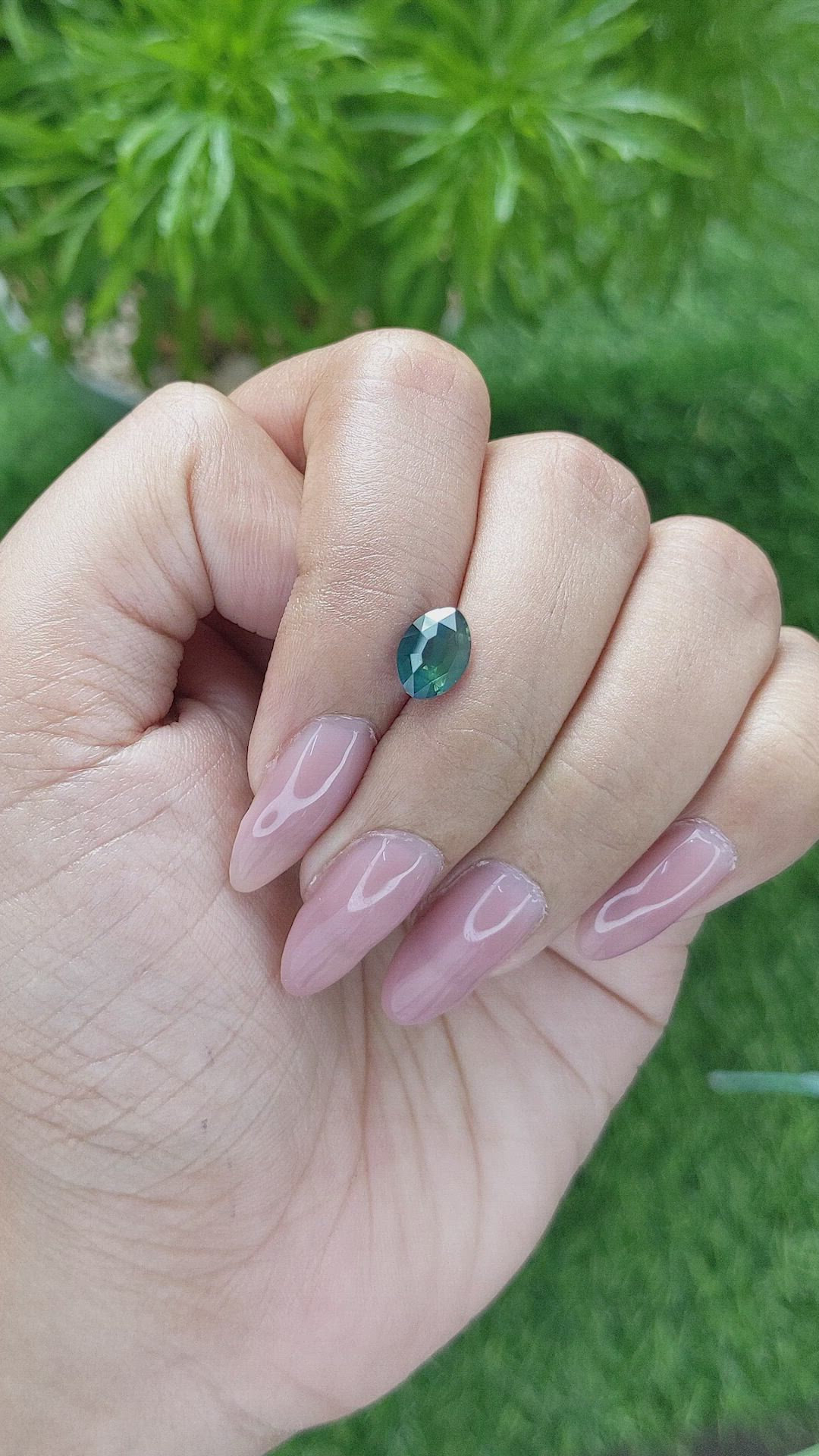 1.67 Ct. Bluish Green Sapphire from Madagascar Size Video