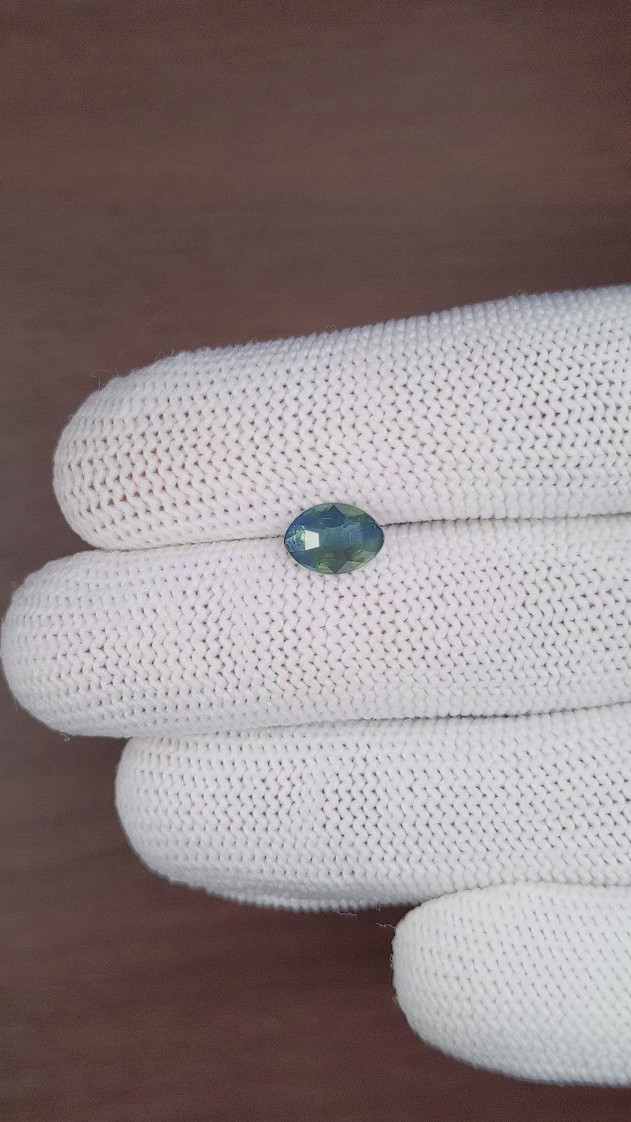 1.67 Ct. Bluish Green Sapphire from Madagascar Size Video
