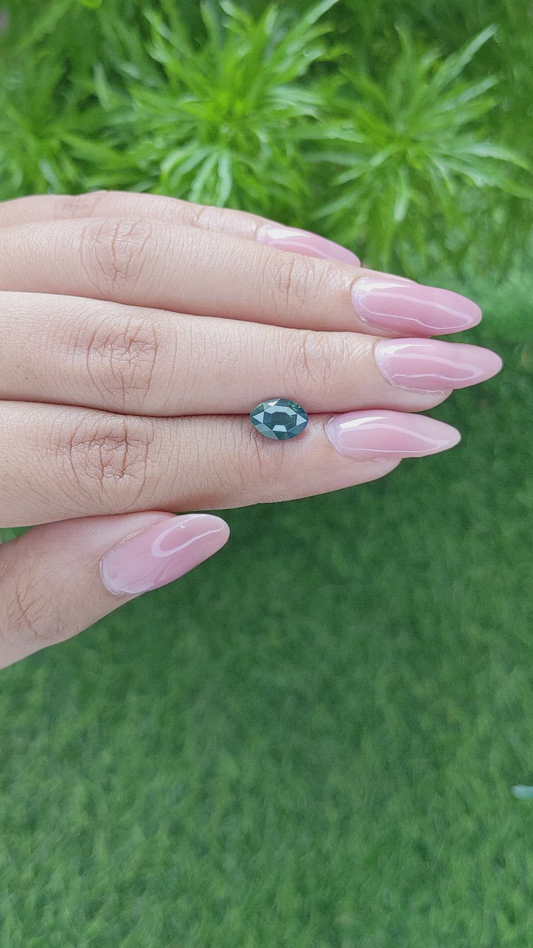 1.67 Ct. Bluish Green Sapphire from Madagascar Size Video