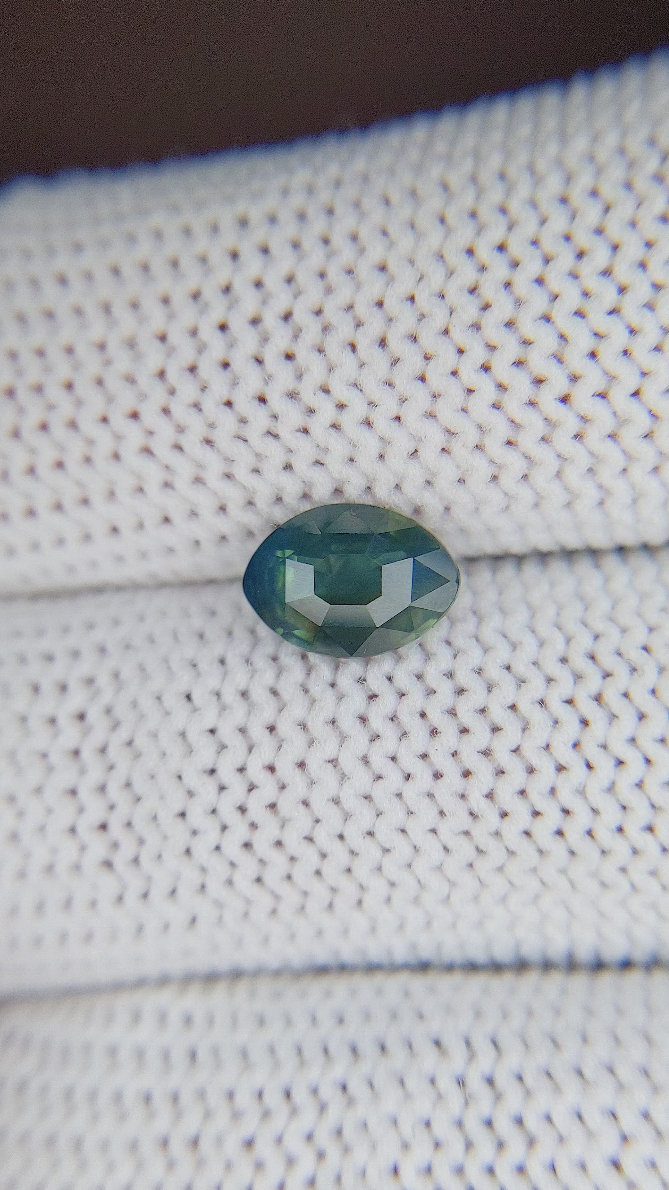 1.67 Ct. Bluish Green Sapphire from Madagascar Size Video