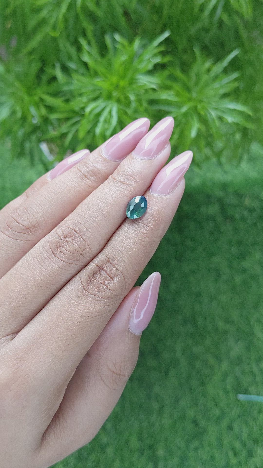 1.67 Ct. Bluish Green Sapphire from Madagascar Size Video