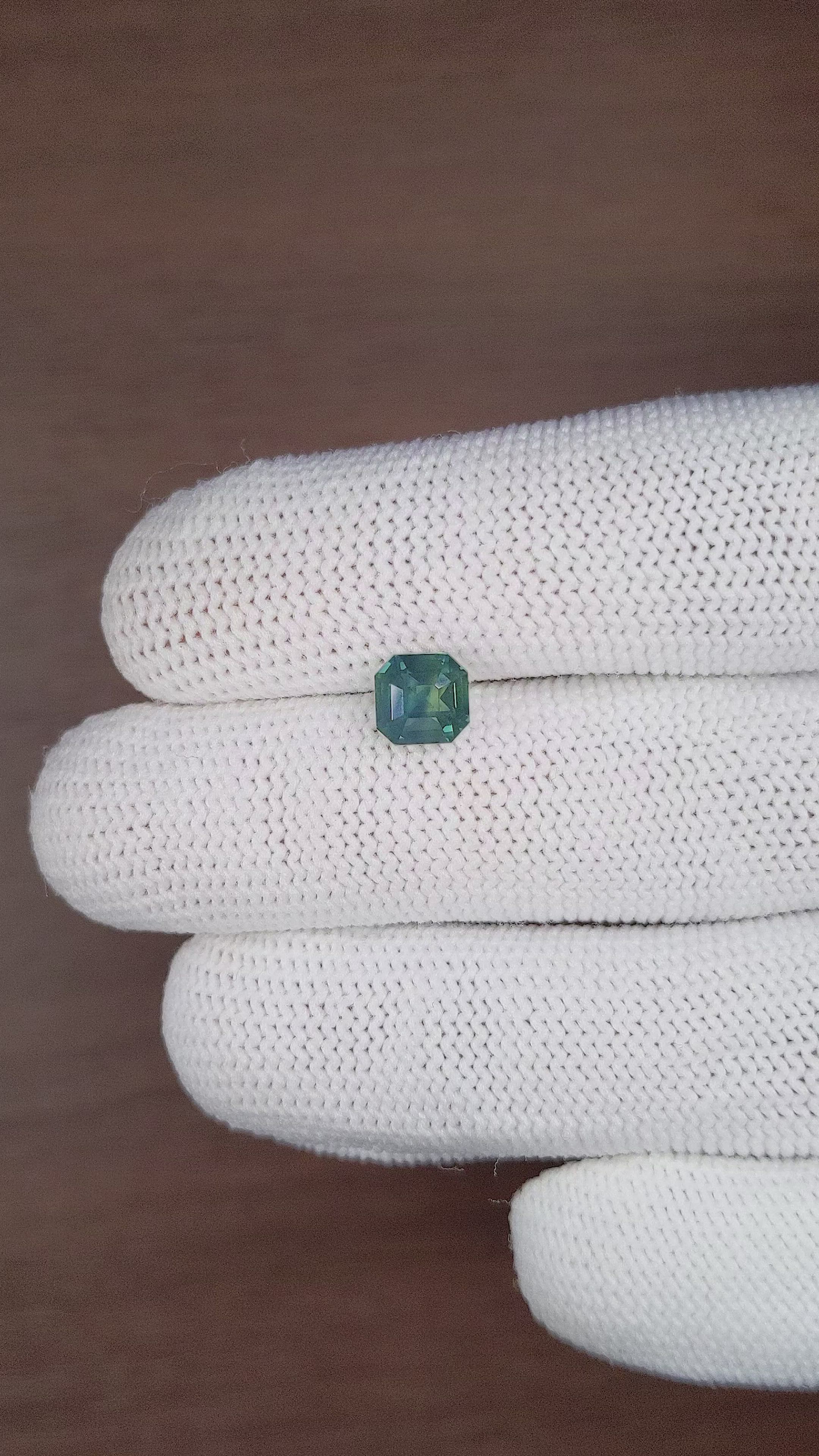 2.08 Ct. Bluish Green Sapphire from Madagascar Size Video