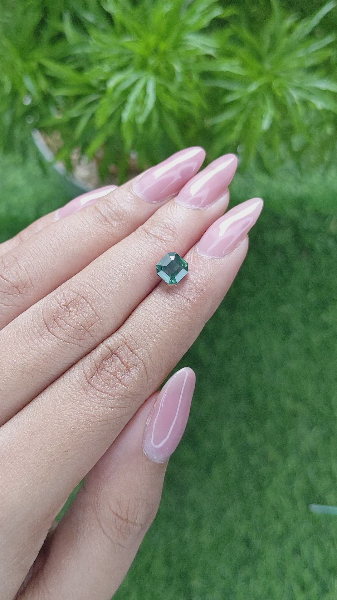 2.08 Ct. Bluish Green Sapphire from Madagascar Size Video