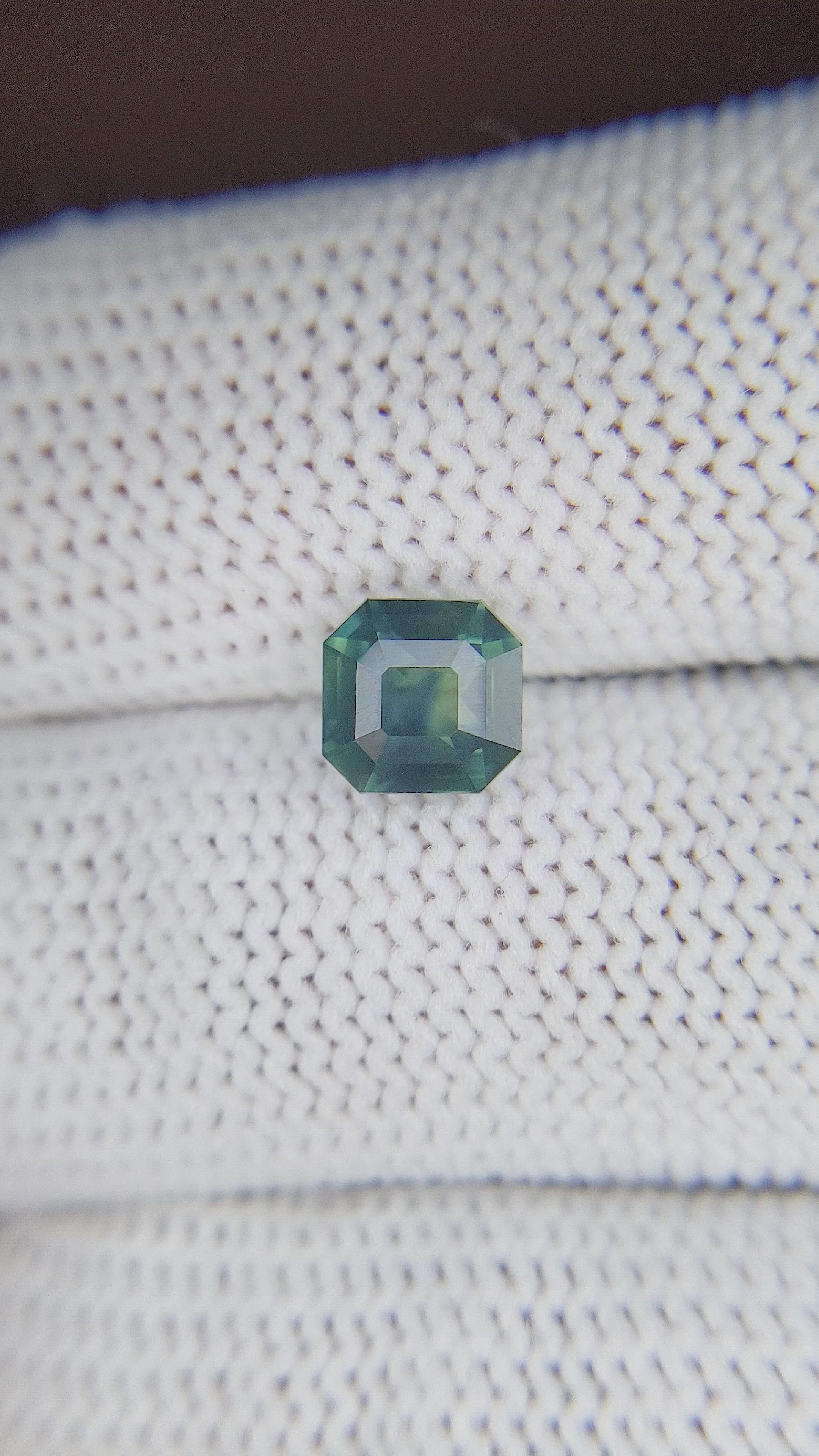 2.08 Ct. Bluish Green Sapphire from Madagascar Size Video