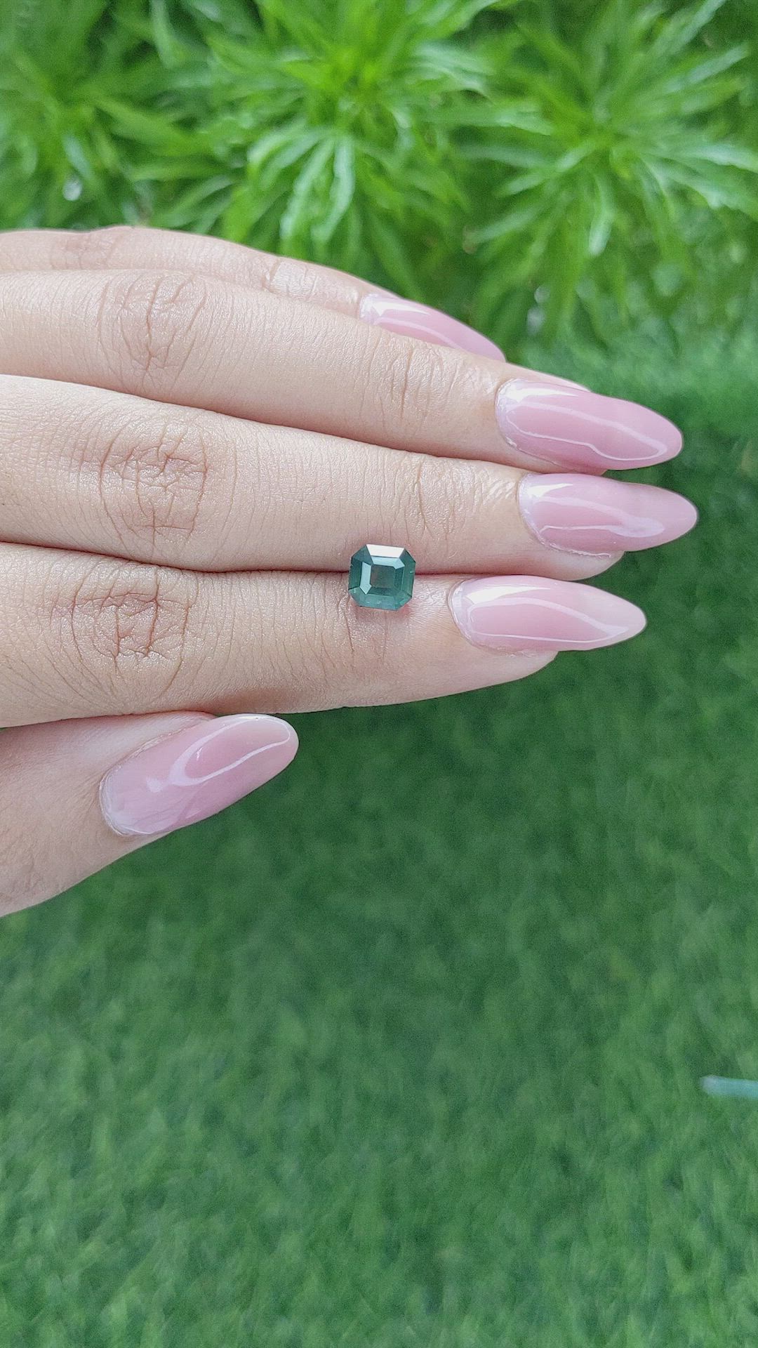 2.08 Ct. Bluish Green Sapphire from Madagascar Size Video