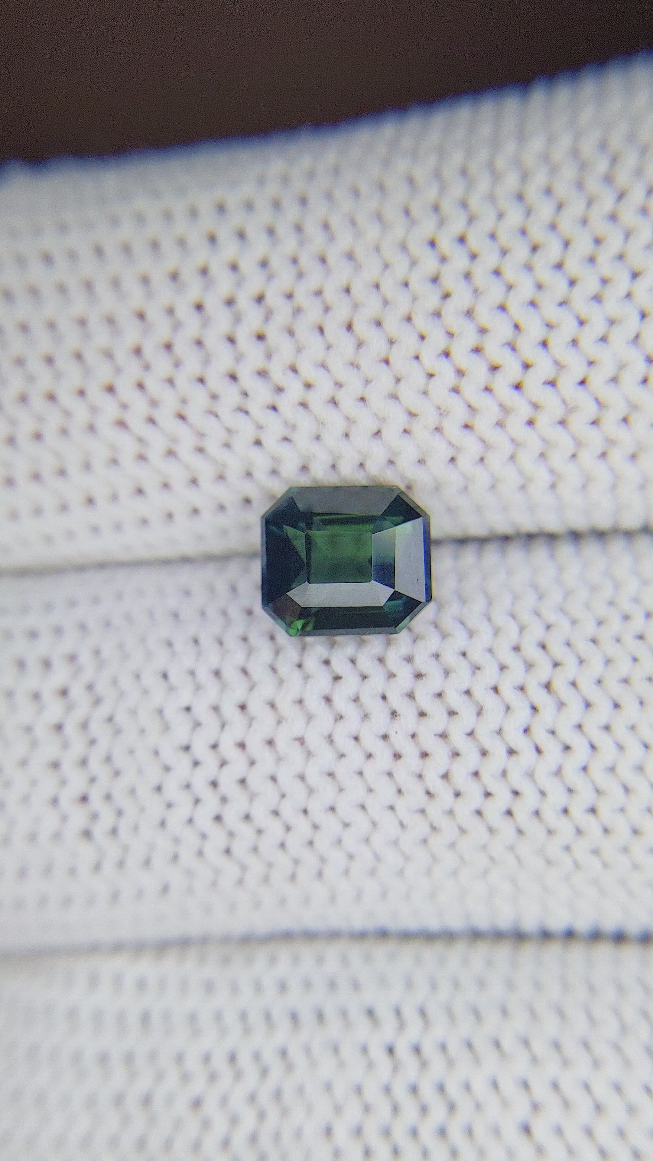 2.10 Ct. Bluish Green Sapphire from Madagascar Size Video