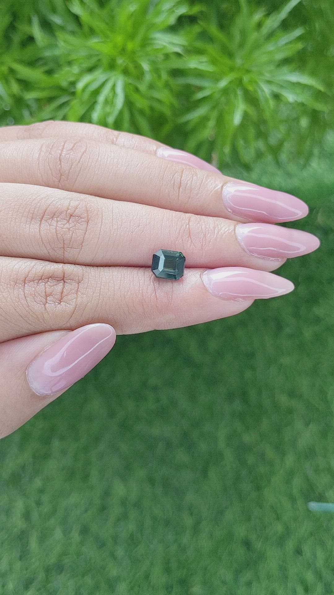 2.10 Ct. Bluish Green Sapphire from Madagascar Size Video