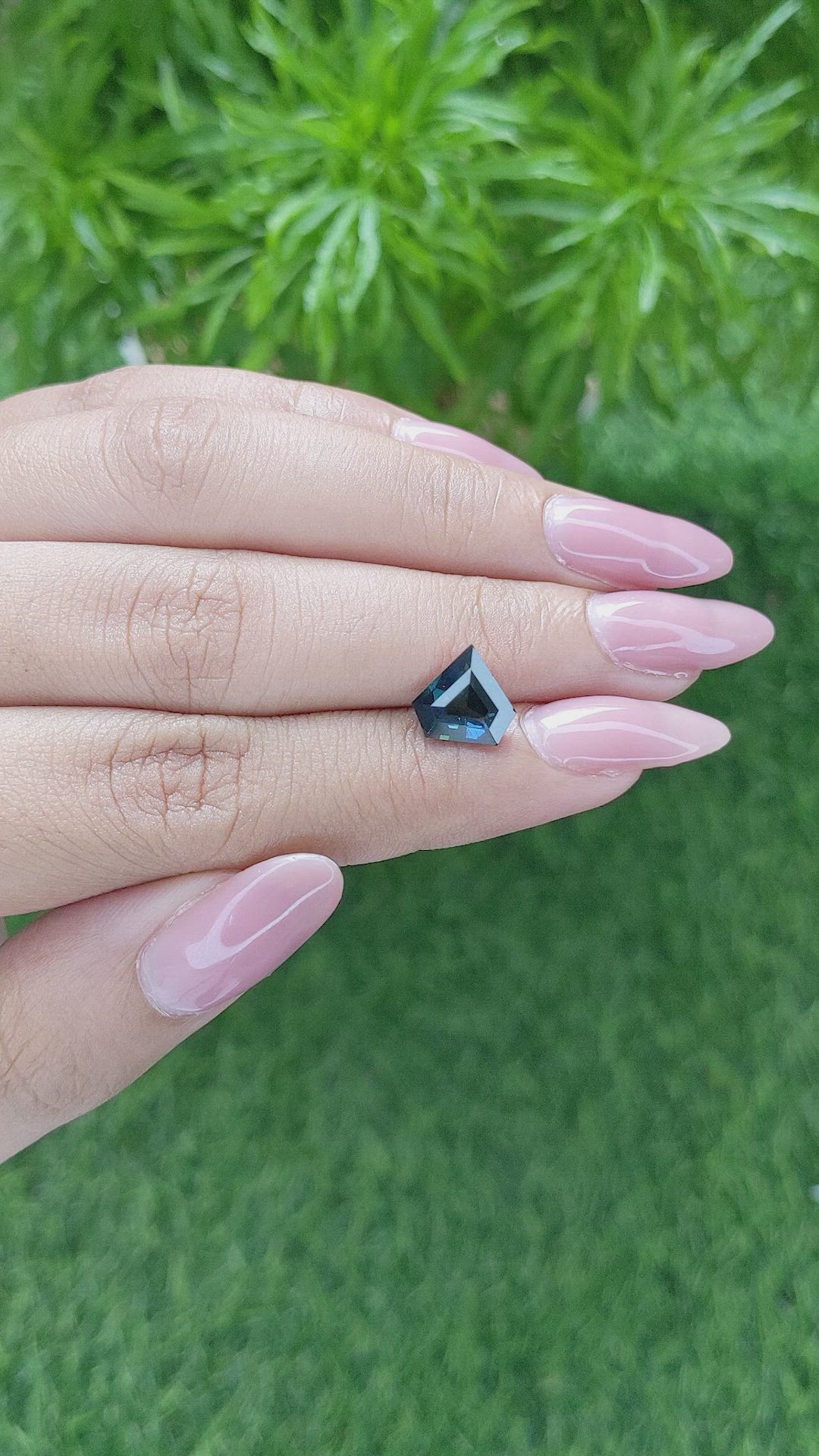 2.57 Ct. Bluish Green Sapphire from Madagascar Size Video