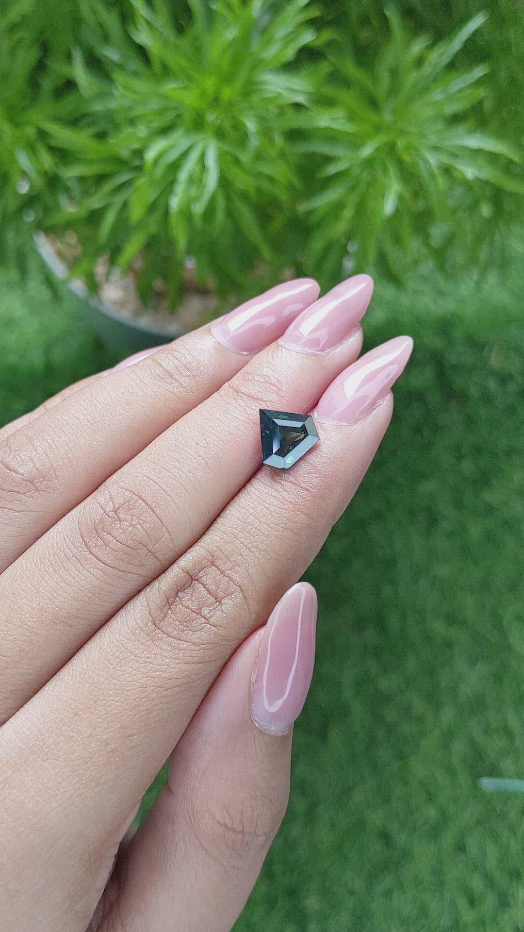 2.57 Ct. Bluish Green Sapphire from Madagascar Size Video