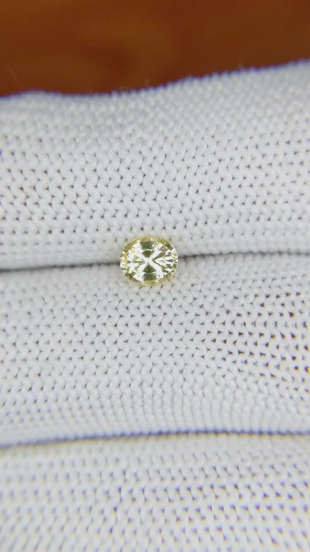 0.57 Ct. Yellow Sapphire from Ceylon (Sri Lanka) Size Video