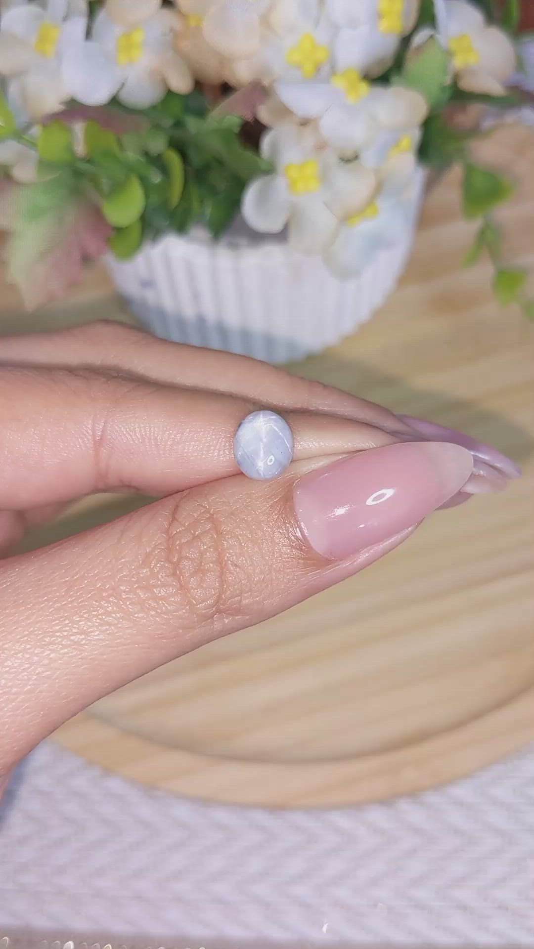 2.09 Ct. Bluish Grey Star Sapphire from Ceylon (Sri Lanka) Size Video