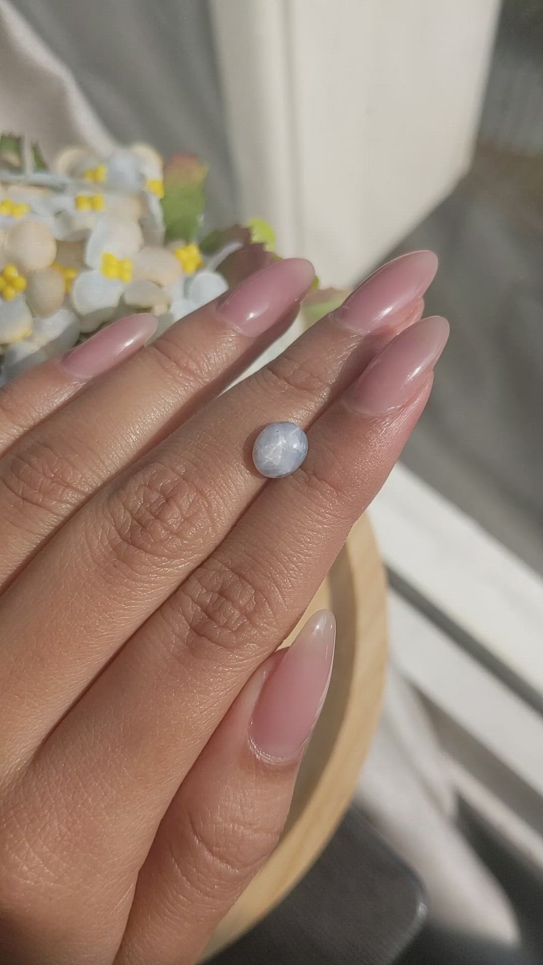 2.09 Ct. Bluish Grey Star Sapphire from Ceylon (Sri Lanka) Size Video