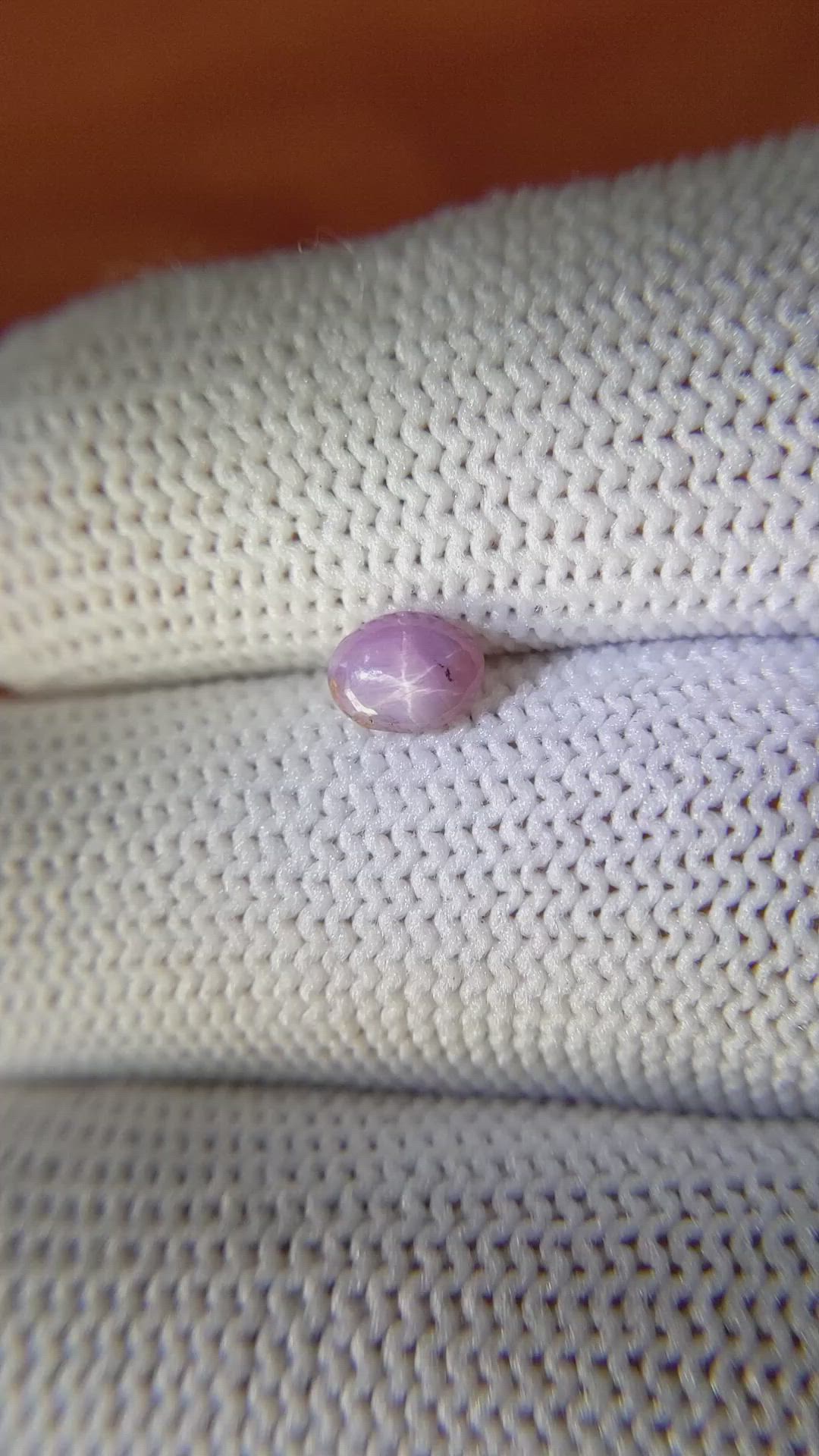 0.71 Ct. Purplish Pink Star Sapphire from Ceylon (Sri Lanka) Size Video