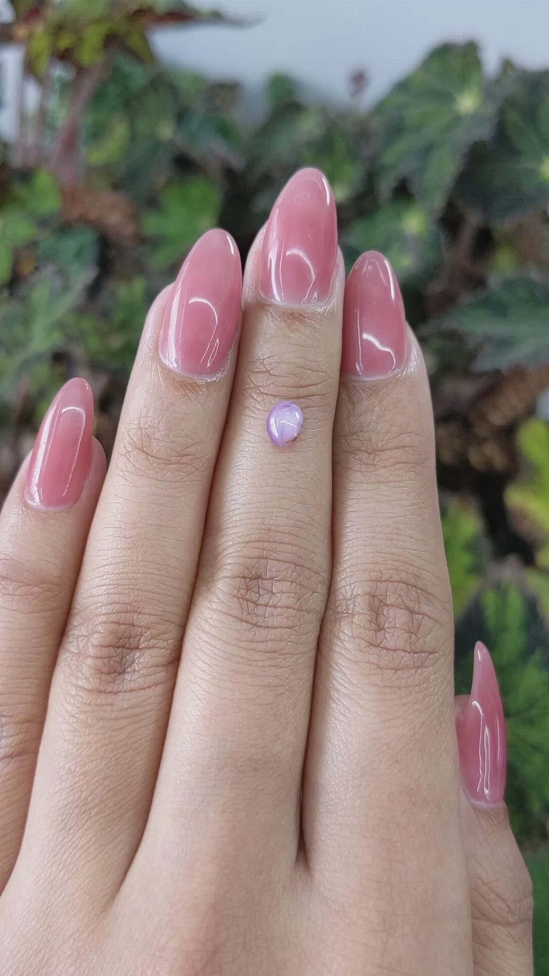 0.71 Ct. Purplish Pink Star Sapphire from Ceylon (Sri Lanka) Size Video