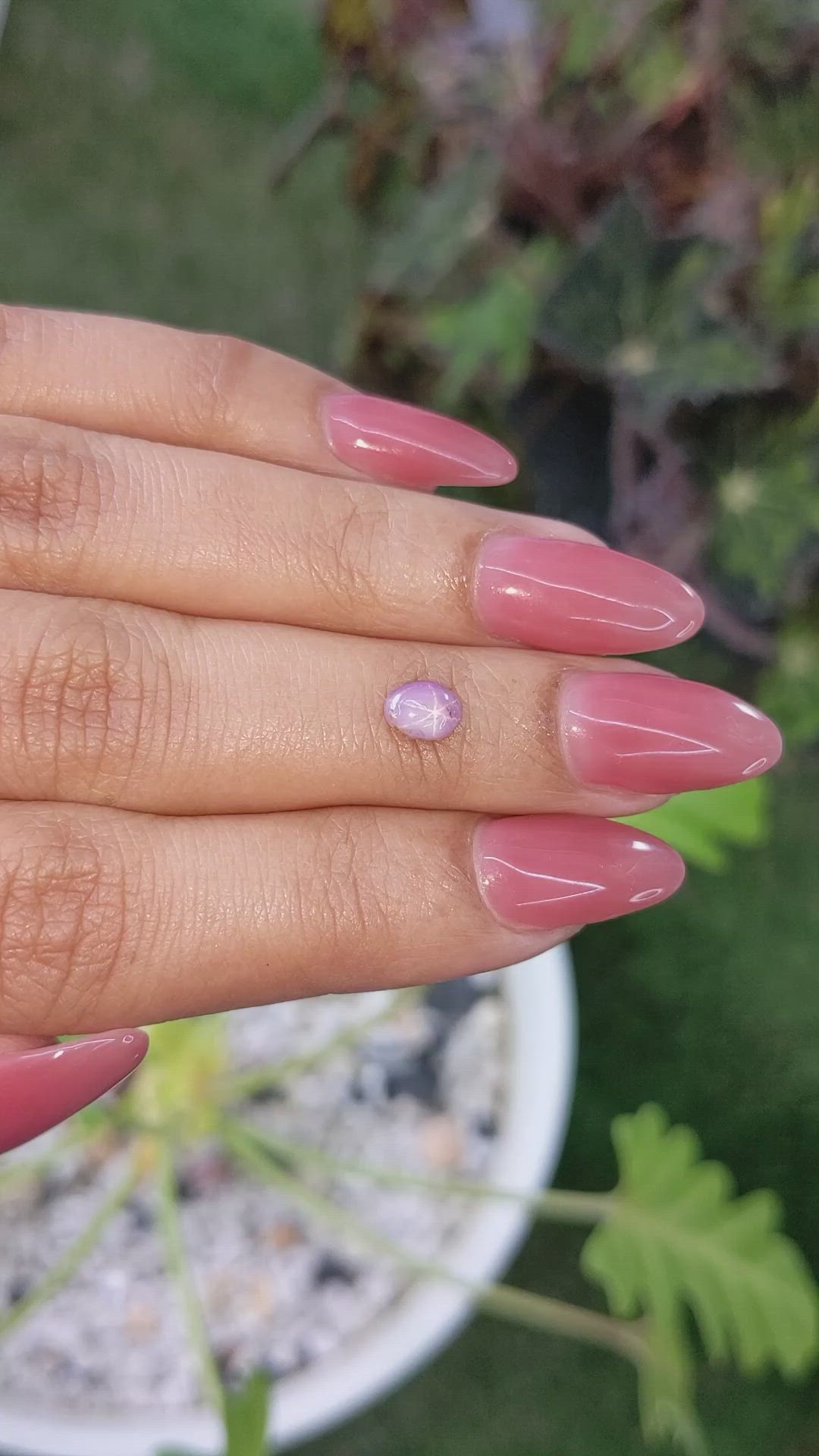 0.71 Ct. Purplish Pink Star Sapphire from Ceylon (Sri Lanka) Size Video
