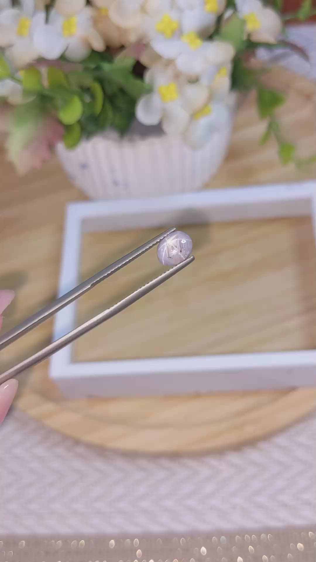 2.28 Ct. Greyish Blue Star Sapphire from Ceylon (Sri Lanka) Size Video