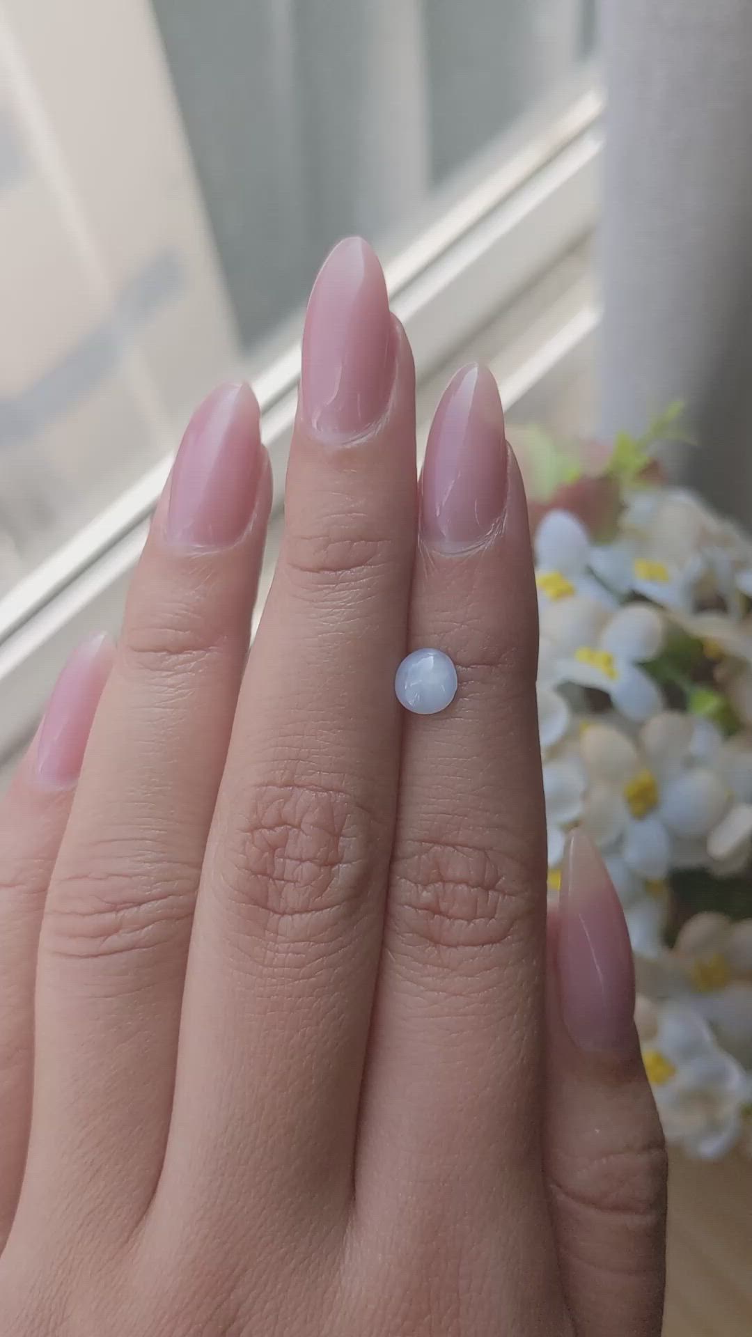 1.20 Ct. Bluish Grey Star Sapphire from Ceylon (Sri Lanka) Size Video