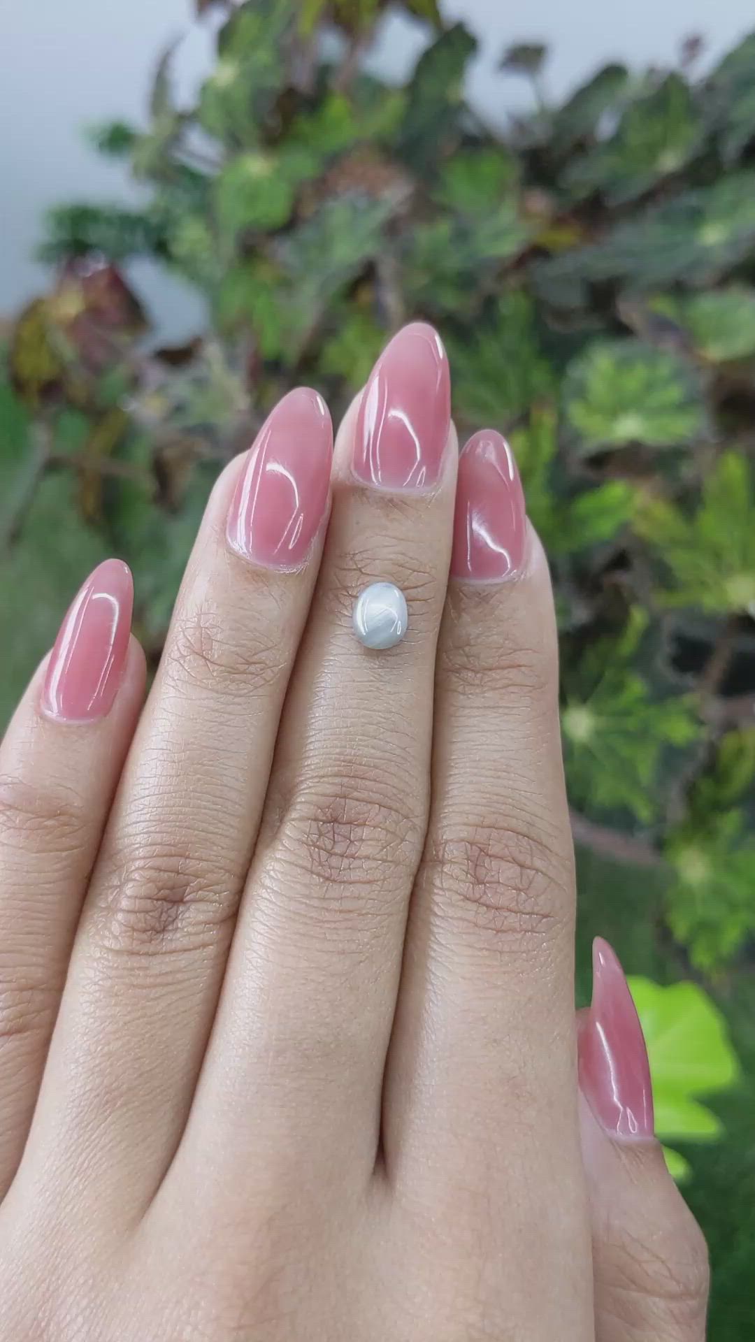 1.37 Ct. Grey Star Sapphire from Ceylon (Sri Lanka) Size Video