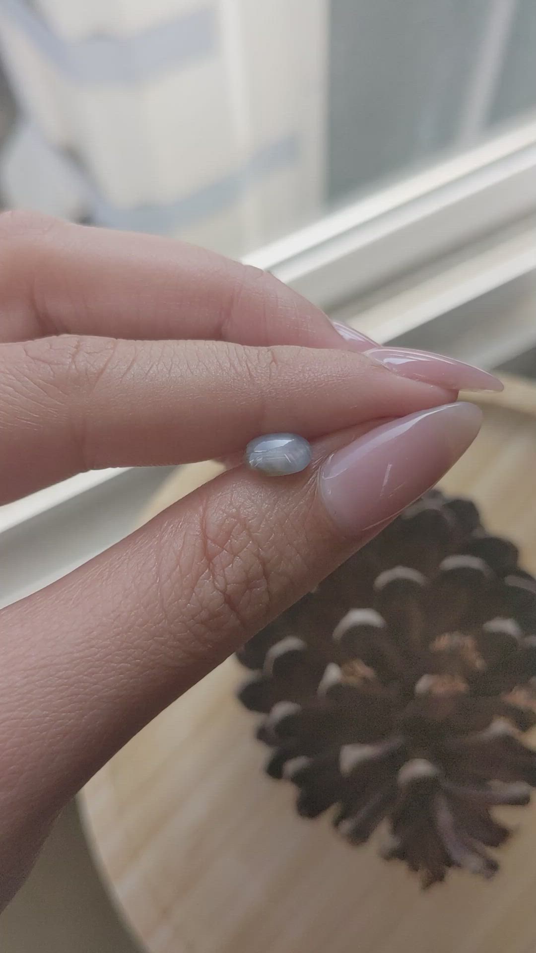 1.59 Ct. Grey Star Sapphire from Ceylon (Sri Lanka) Size Video