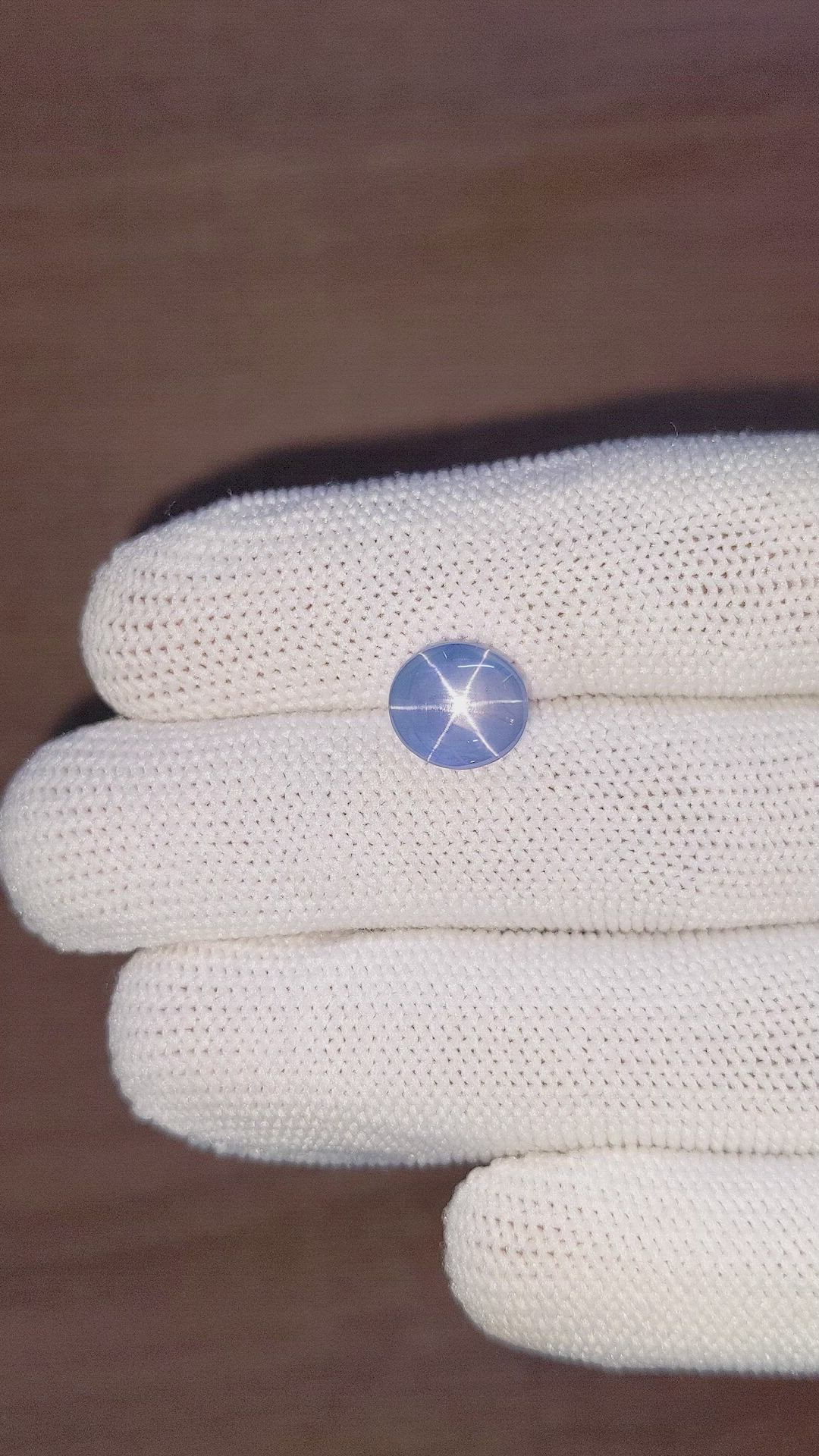 6.12 Ct. Blue Star Sapphire from Ceylon (Sri Lanka) Size Video