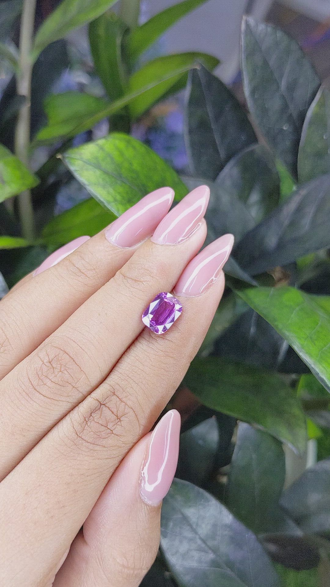 2.57 Ct. Purple Sapphire from Madagascar Size Video