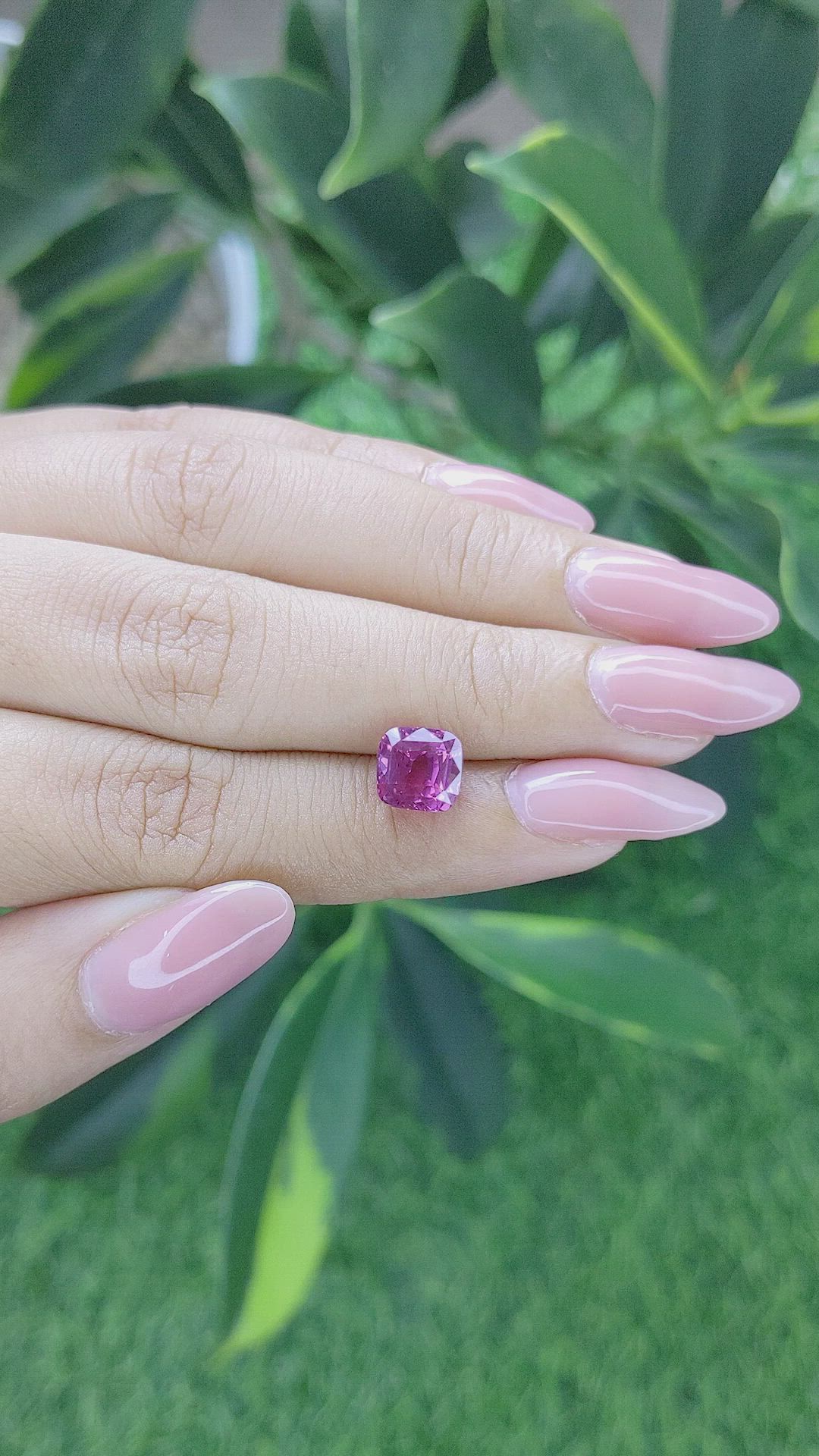 3.56 Ct. Purplish Pink Sapphire from Madagascar Size Video