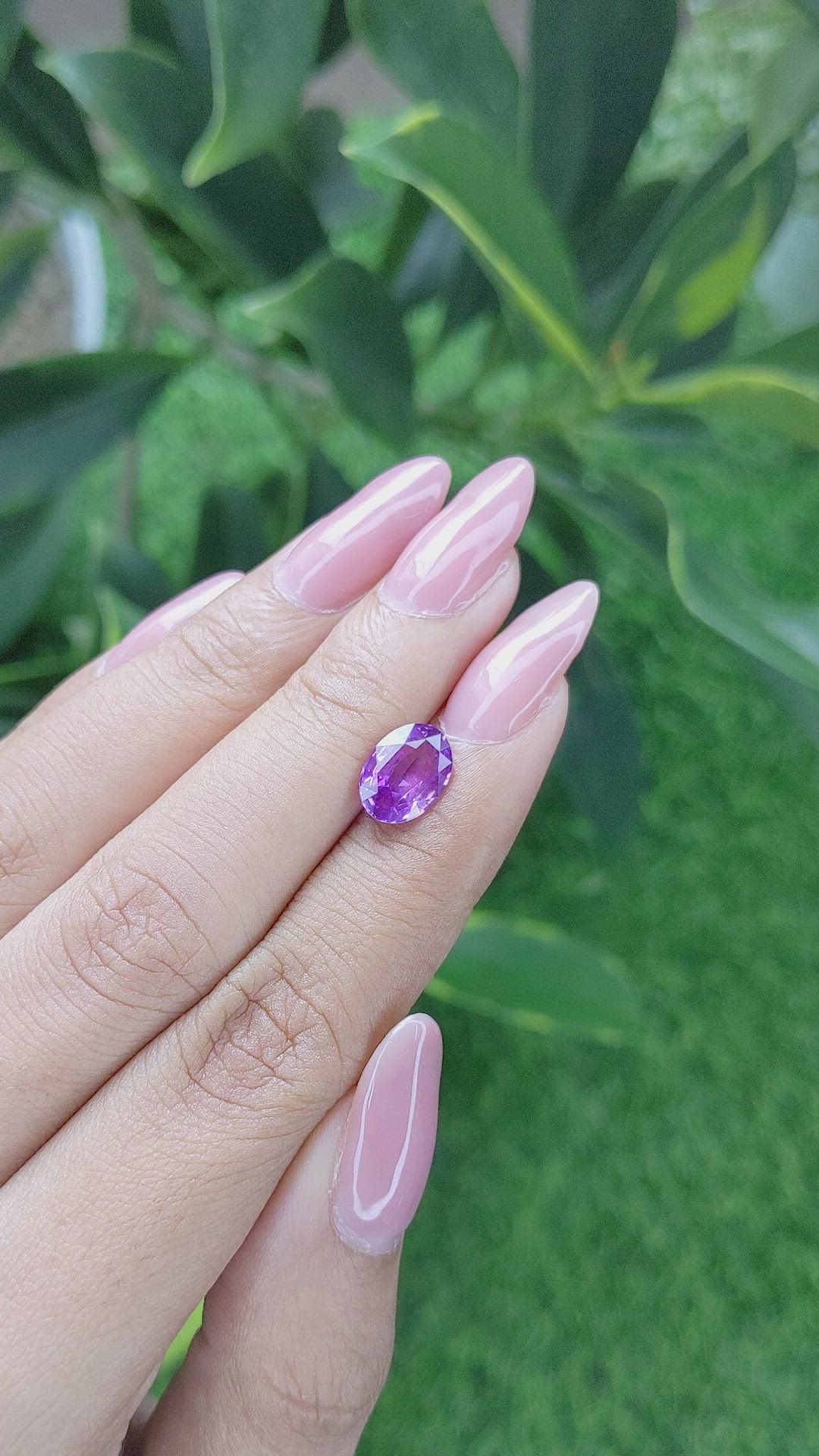 2.16 Ct. Purple Sapphire from Madagascar Size Video