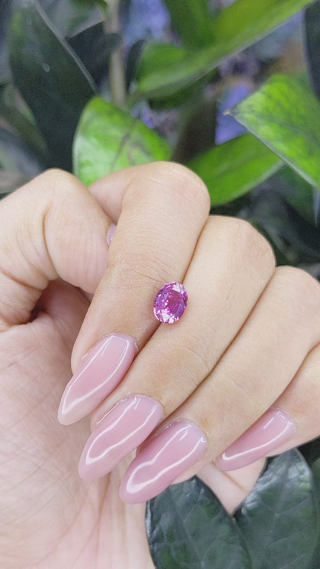 1.54 Ct. Purplish Pink Sapphire from Madagascar Size Video