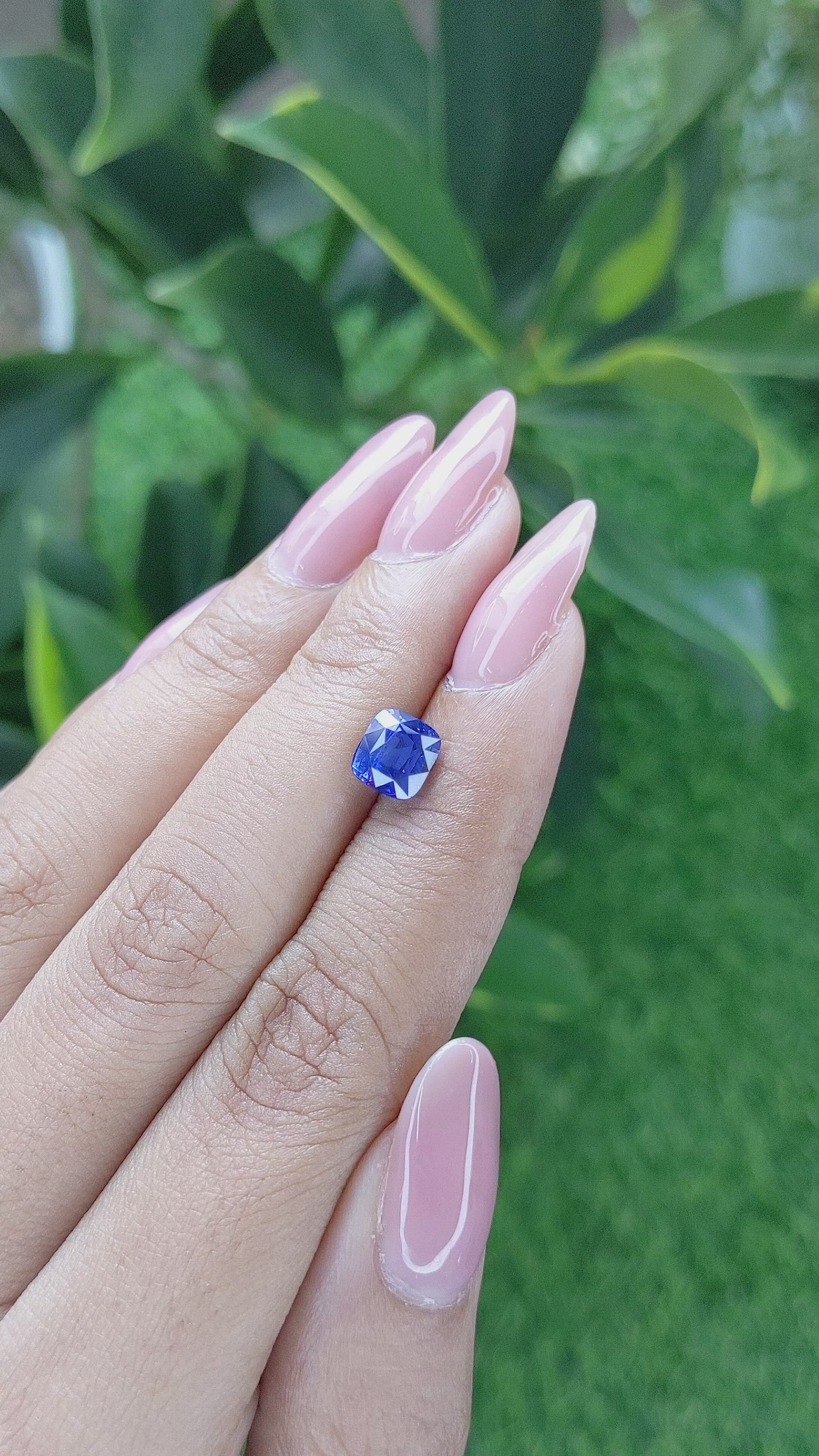 2.07 Ct. Blue Sapphire from Ceylon (Sri Lanka) Size Video
