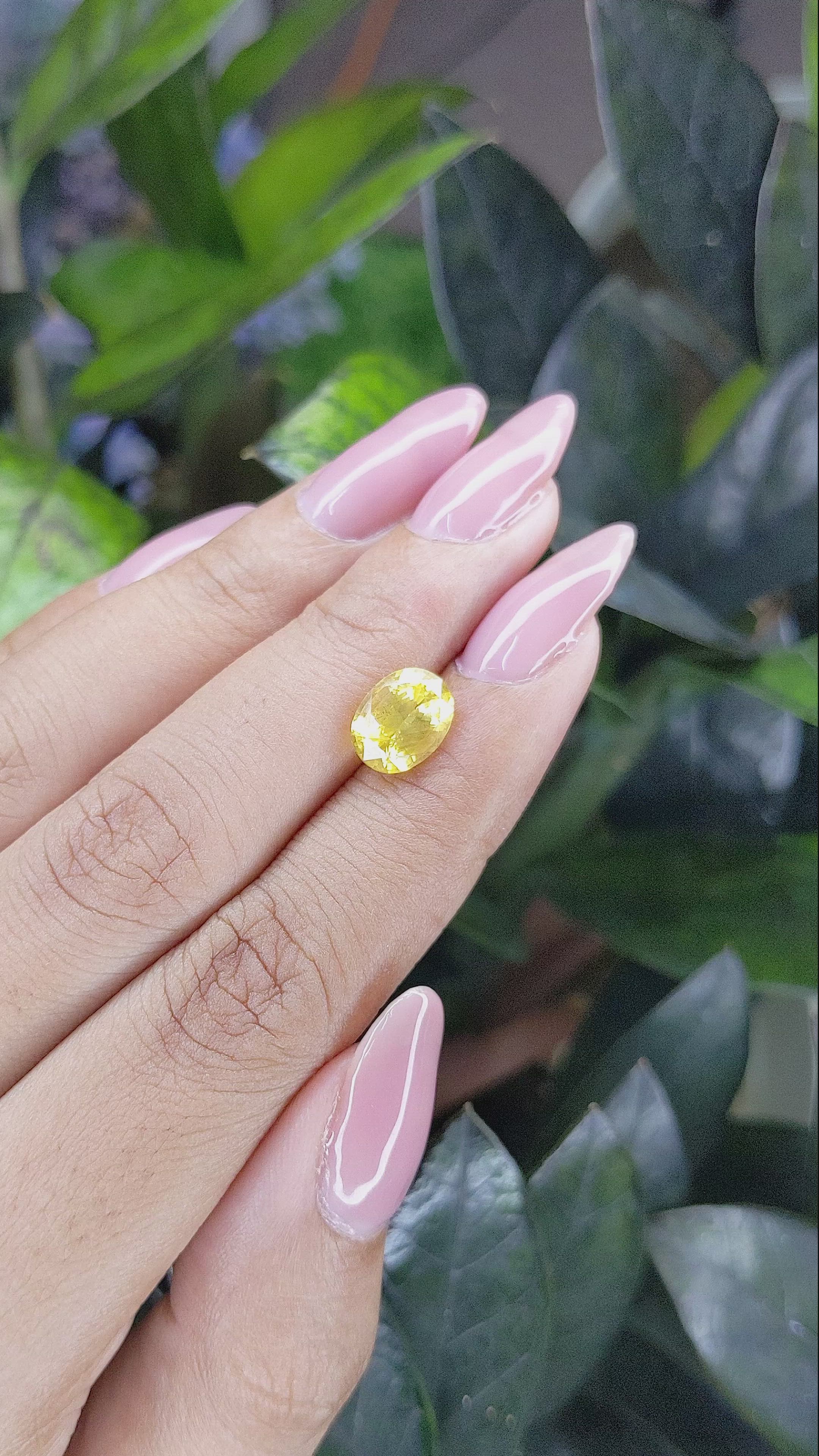 2.73 Ct. Yellow Sapphire from Madagascar Size Video