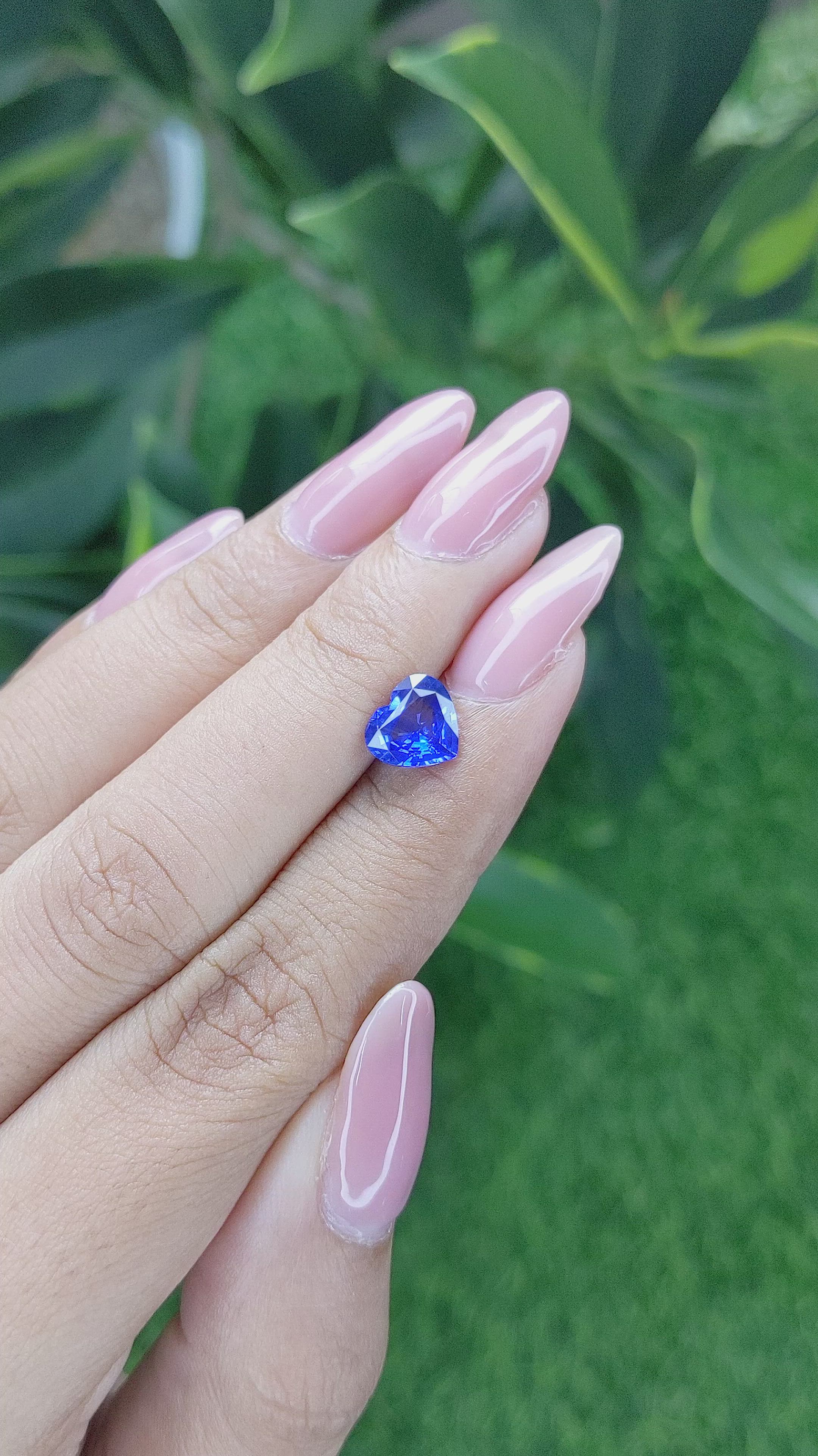 1.60 Ct. Blue Sapphire from Ceylon (Sri Lanka) Size Video