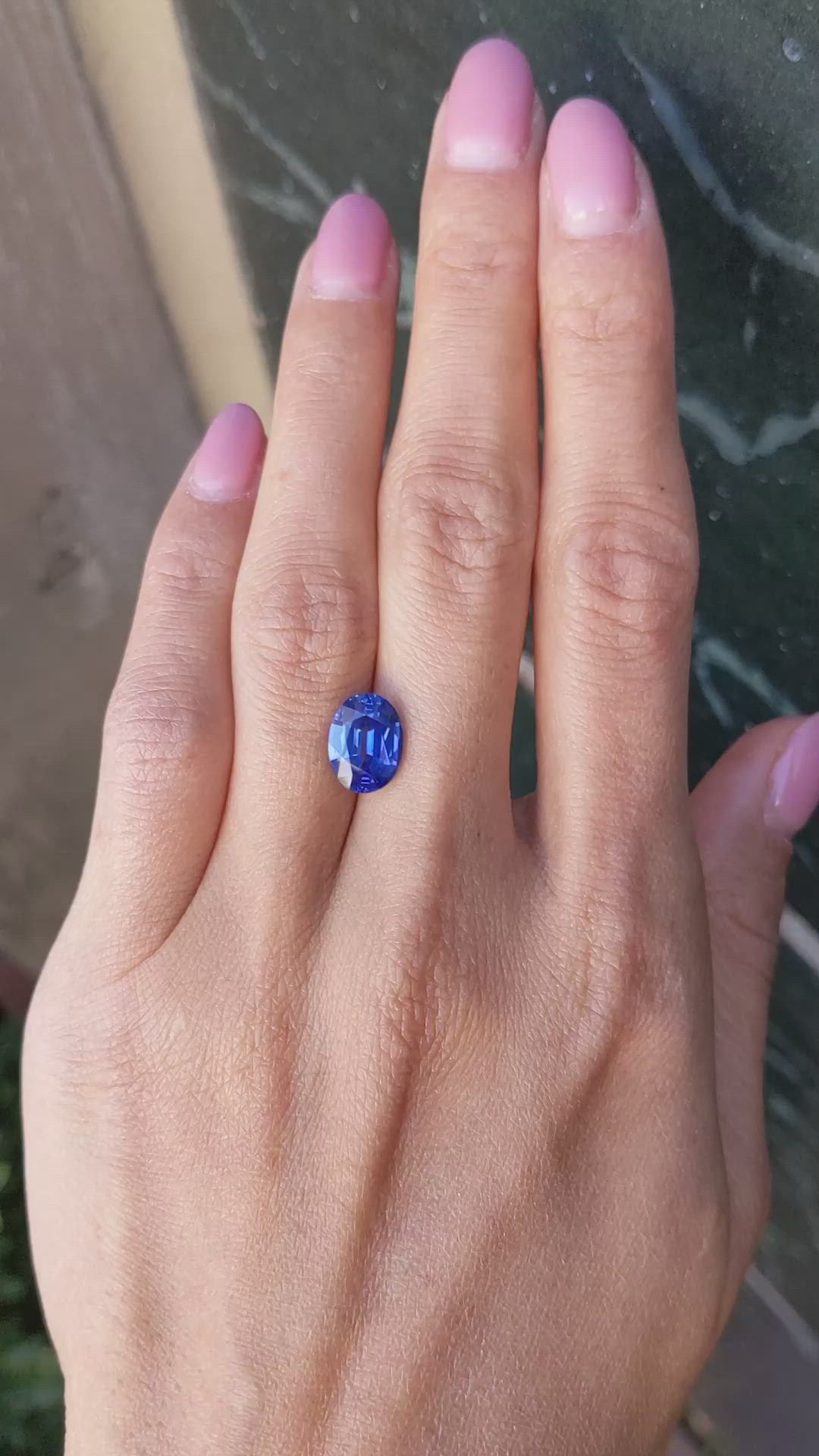 3.59 Ct. Blue Sapphire from Ceylon (Sri Lanka) Size Video