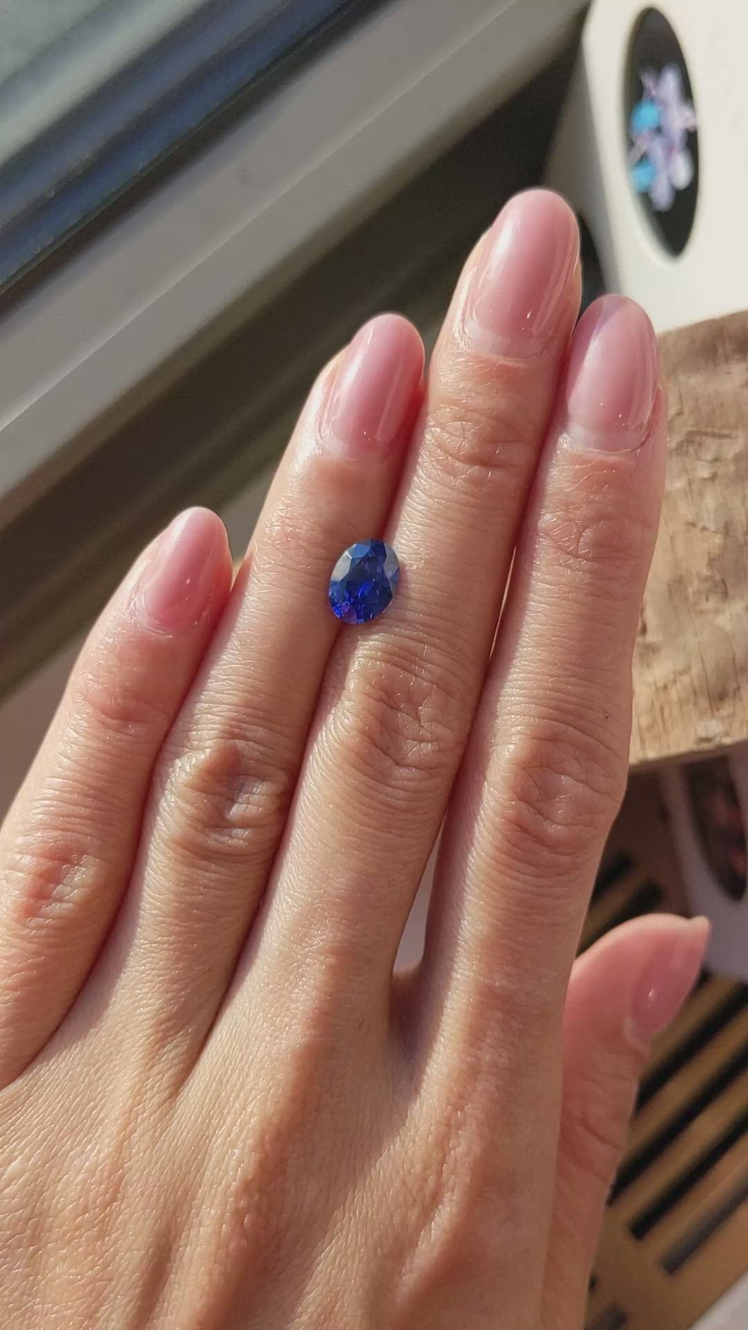 1.86 Ct. Blue Sapphire from Ceylon (Sri Lanka) Size Video