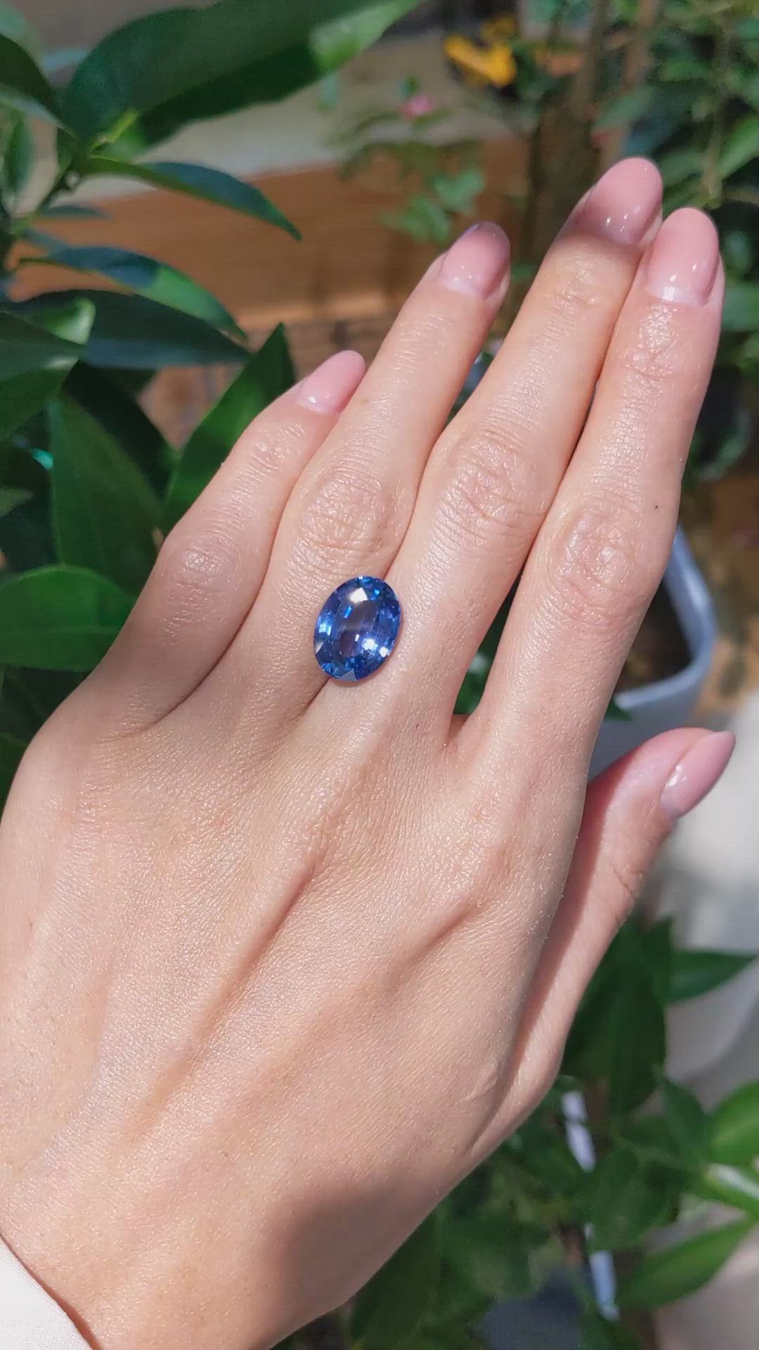 7.70 Ct. Blue Sapphire from Ceylon (Sri Lanka) Size Video