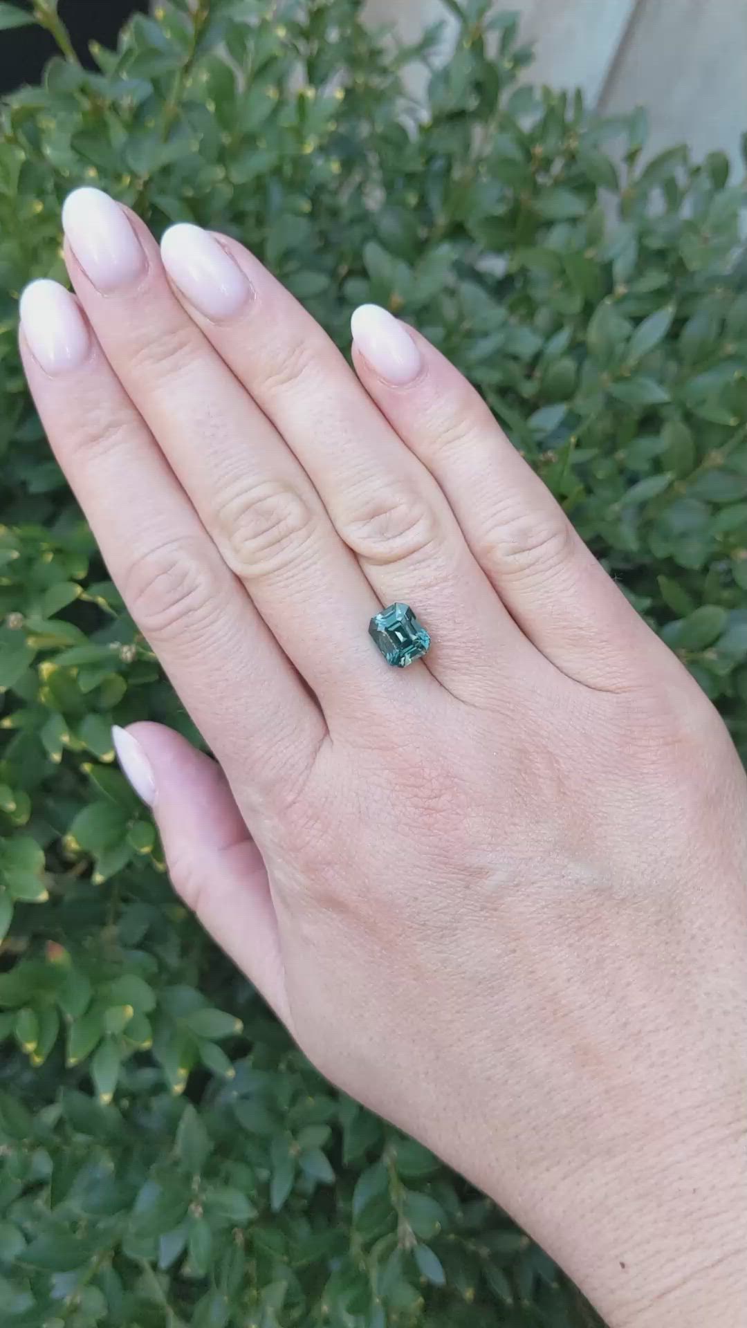 3.56 Ct. Bluish Green Sapphire from Madagascar Size Video