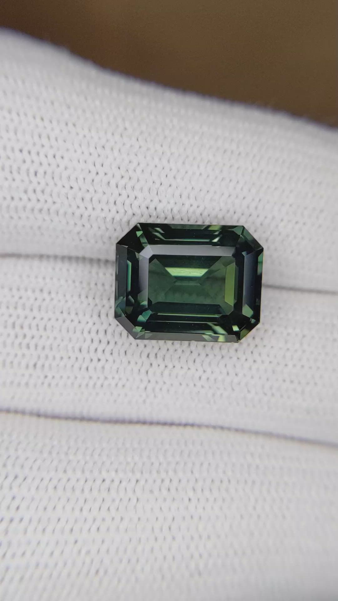 10.02 Ct. Bluish Green Sapphire from Madagascar Size Video