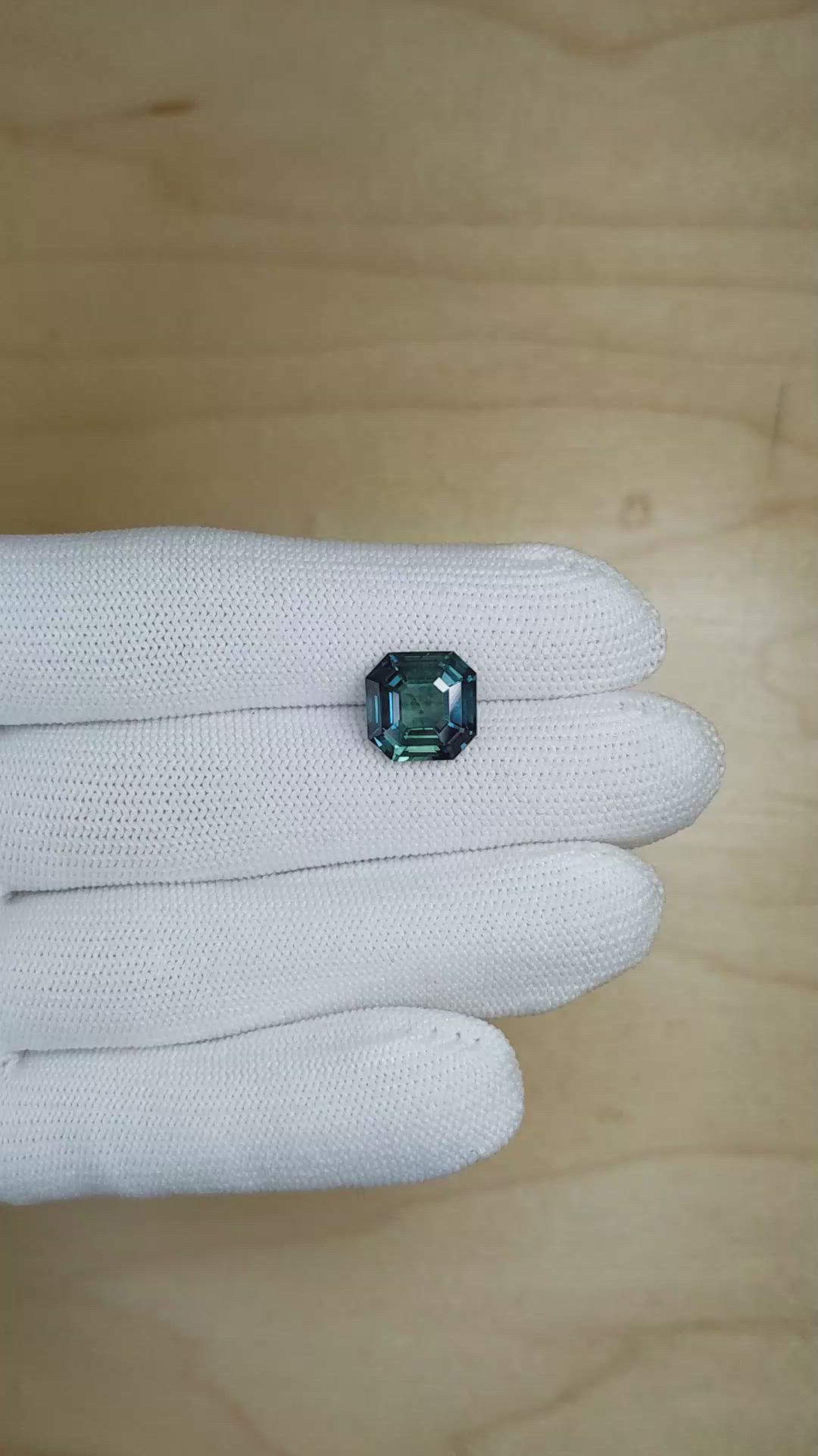 6.25 Ct. Bluish Green Sapphire from Madagascar Size Video