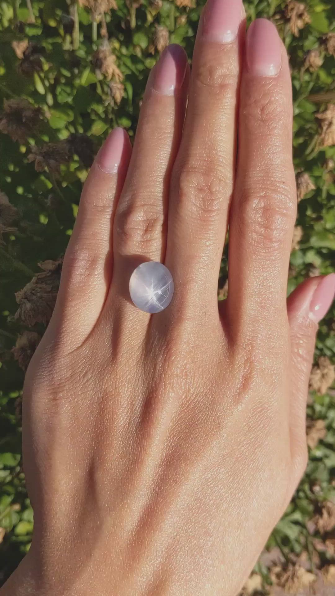 15.69 Ct. Bluish Grey Star Sapphire from Ceylon (Sri Lanka) Size Video