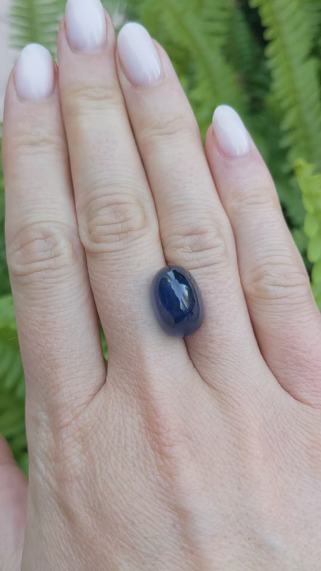16.78 Ct. Blue Cabochon Sapphire from Ceylon (Sri Lanka) Size Video