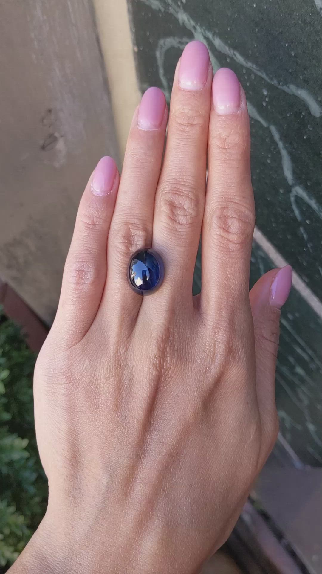 18.08 Ct. Blue Cabochon Sapphire from Ceylon (Sri Lanka) Size Video