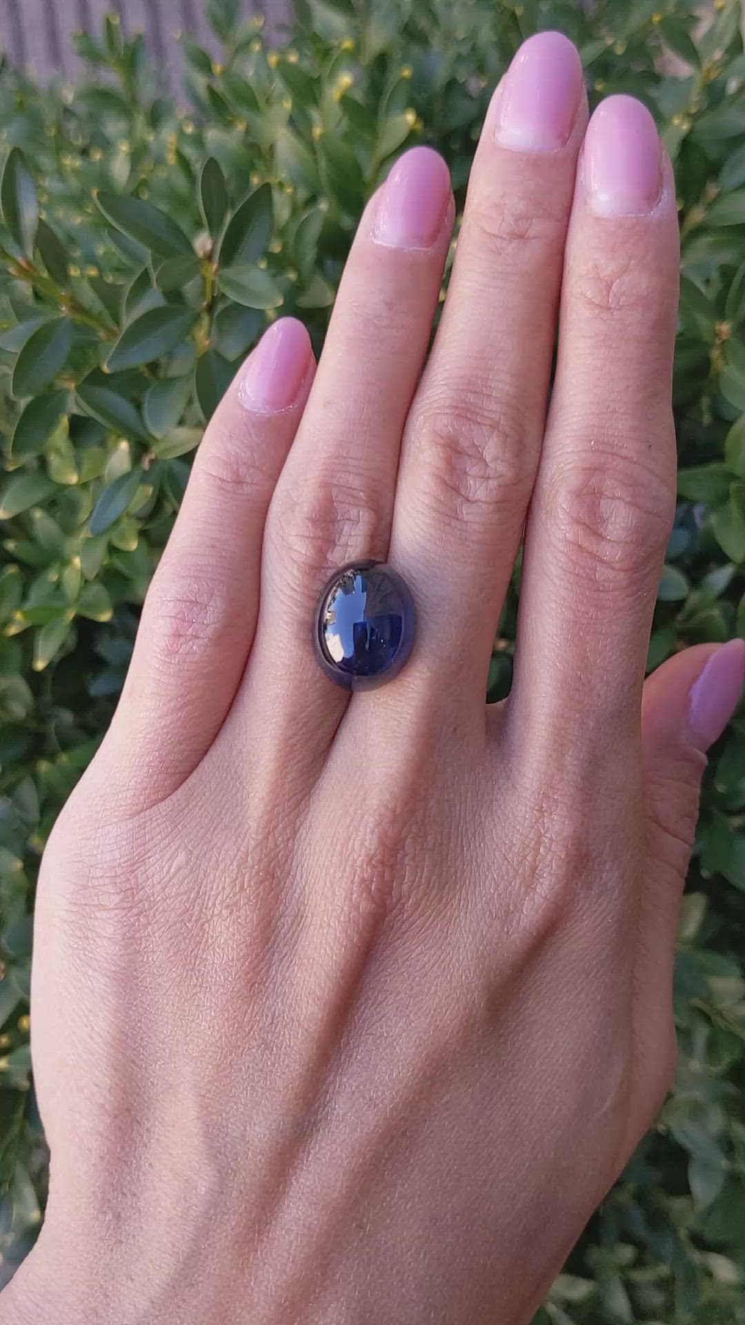 18.08 Ct. Blue Cabochon Sapphire from Ceylon (Sri Lanka) Size Video