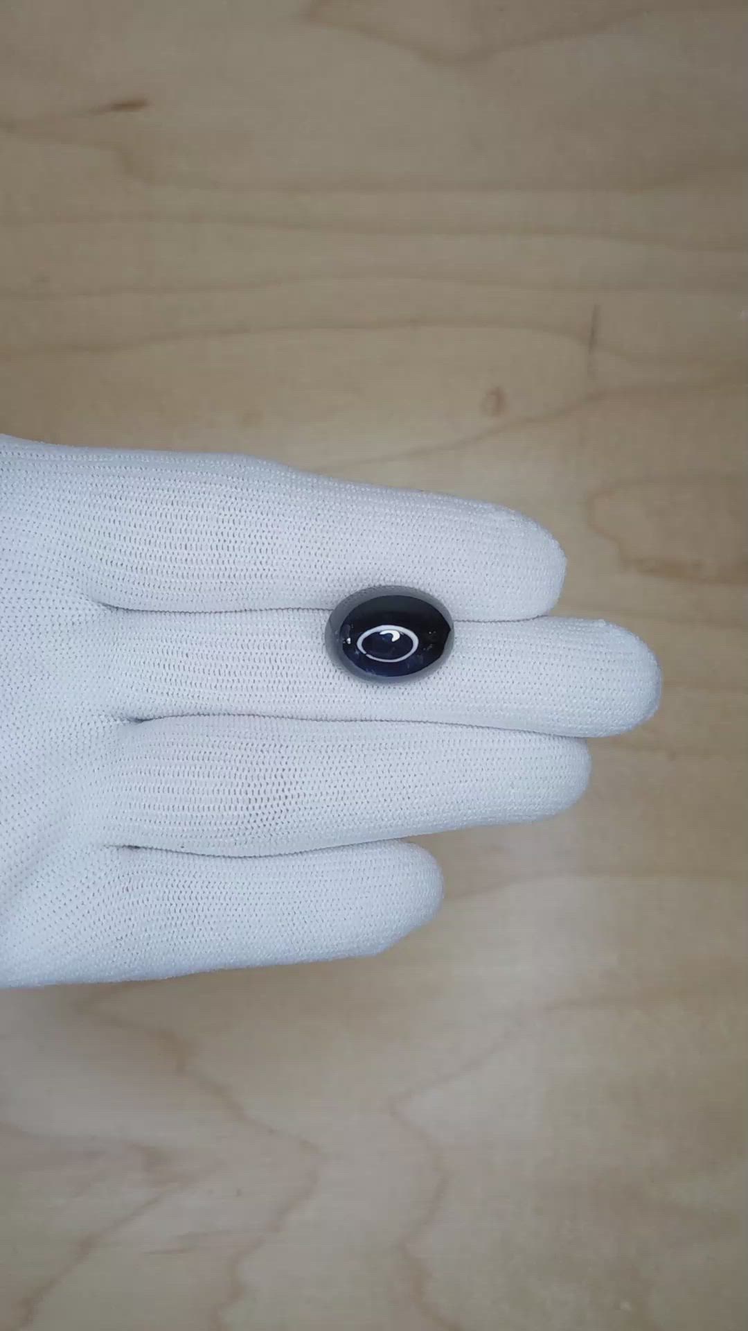 18.08 Ct. Blue Cabochon Sapphire from Ceylon (Sri Lanka) Size Video