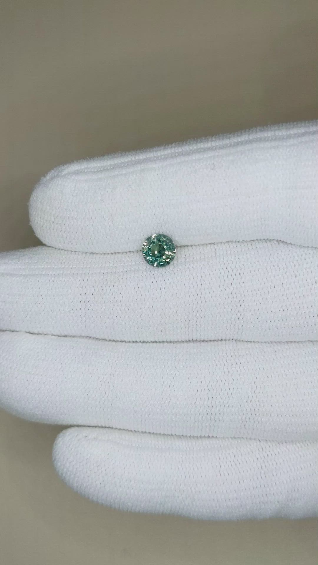 1.11 Ct. Bluish Green Sapphire from Madagascar Size Video