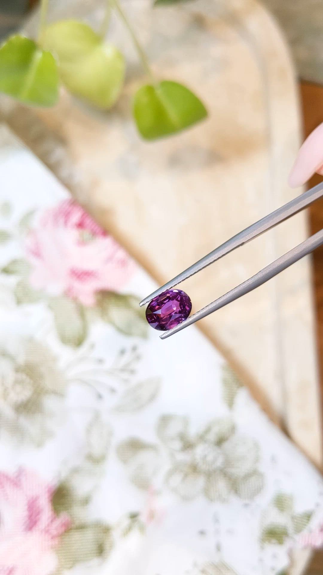 2.06 Ct. Purplish Pink Sapphire from Ceylon (Sri Lanka) Size Video