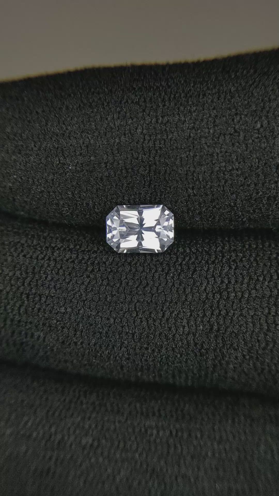 1.37 Ct. White Sapphire from Ceylon (Sri Lanka) Size Video